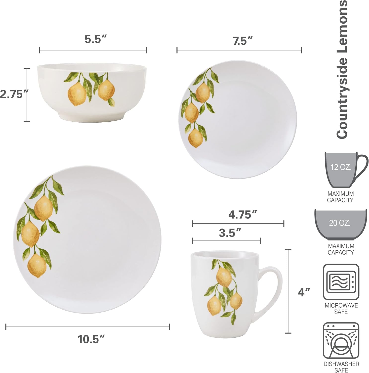 Studio Nova Kendall 16 Piece Dinnerware Set - White Porcelain Modern Tableware with Coupe Shapes & Unique Rim Design - Includes Dinner Plates Bowls