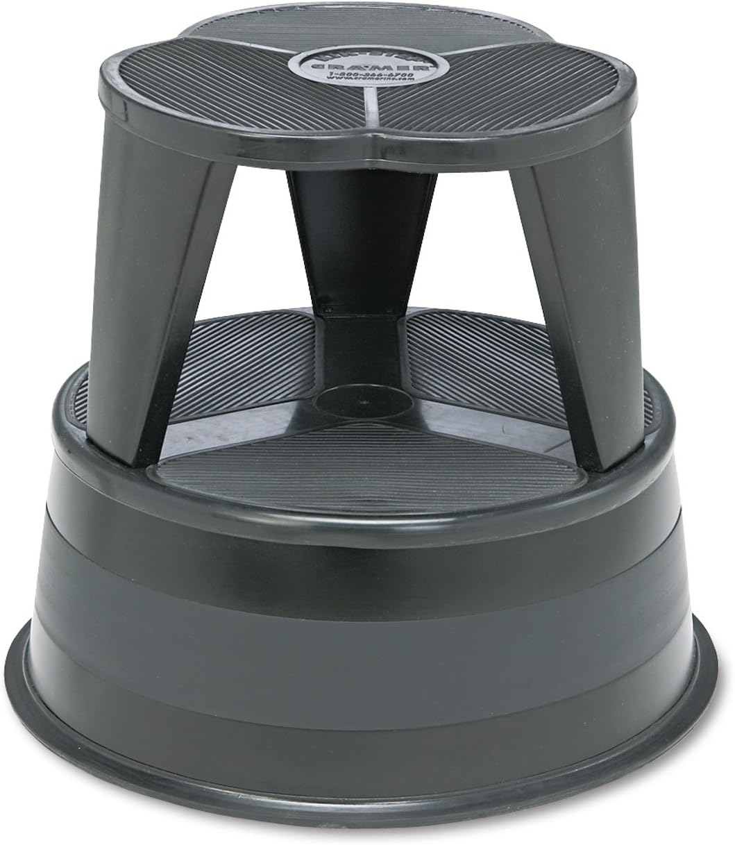 2-Step Steel Step Stool with 300 lb. Load Capacity Color: Black
