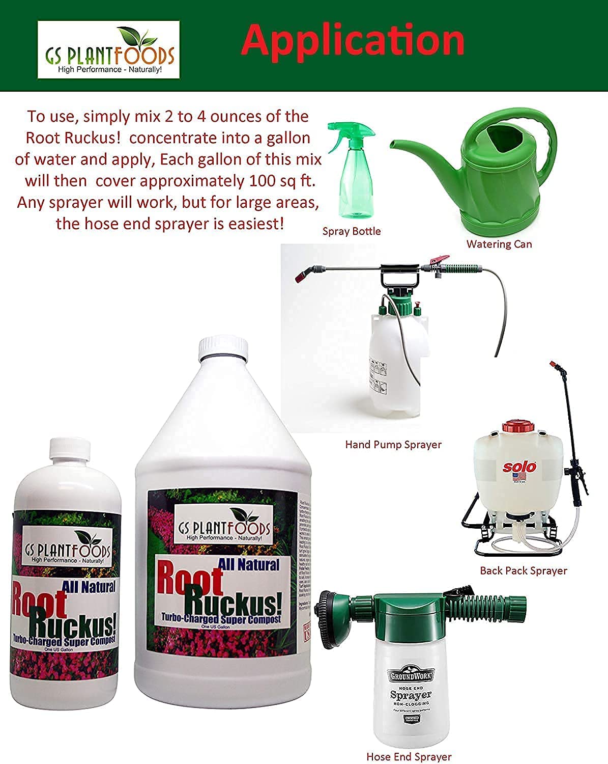 GS Plant Foods Root Ruckus Compost Fertilizer Organic Plant Food - Turbo Charged Compost for Plants - Humic Acid & Sea Kelp Nutritional Root Supplement for Lawns, Soil, Shrubs & Vegetables - 1 Gallon