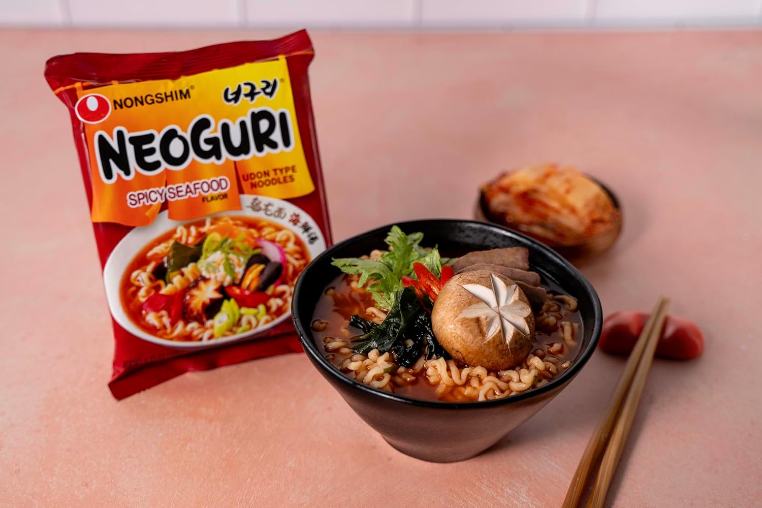 Nongshim Neoguri Spicy Seafood with Udon-Style Noodle, 4.2 Ounce (Pack of 10)