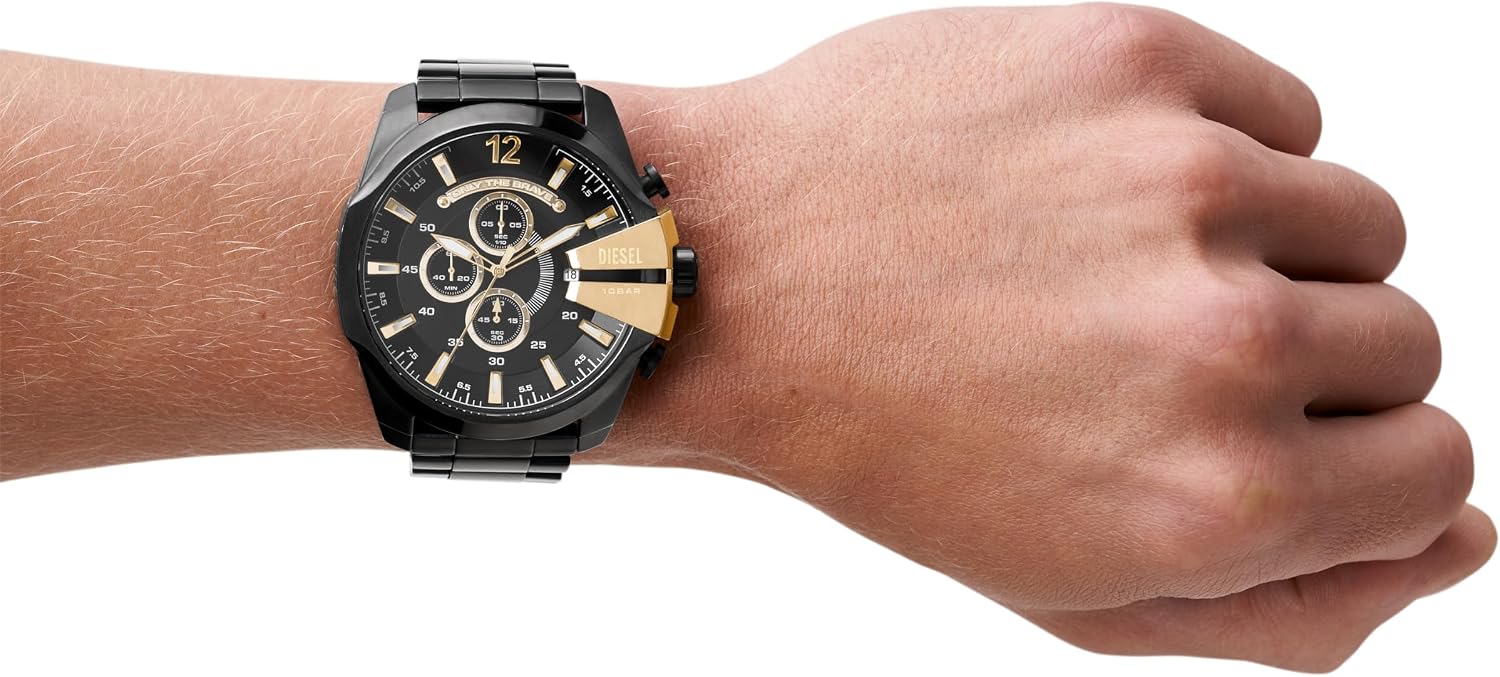 Diesel Mega Chief Watch for Men, Chronograph Men's Watch