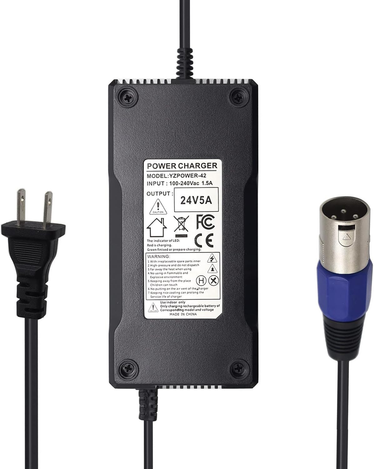 24V 5A Battery Charger for EA1065, S150 180 X-CEL, Jazzy 1107 614HD Smart Automatic
