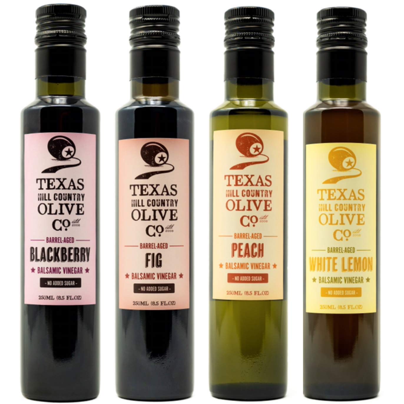 White Lemon Balsamic Vinegar - Gourmet Barrel Aged Infused Balsamic Vinegar - Great for Dressing Dipping Glazing - No Artificial Flavors or Added Sugar - Made in Texas (8.5 oz)