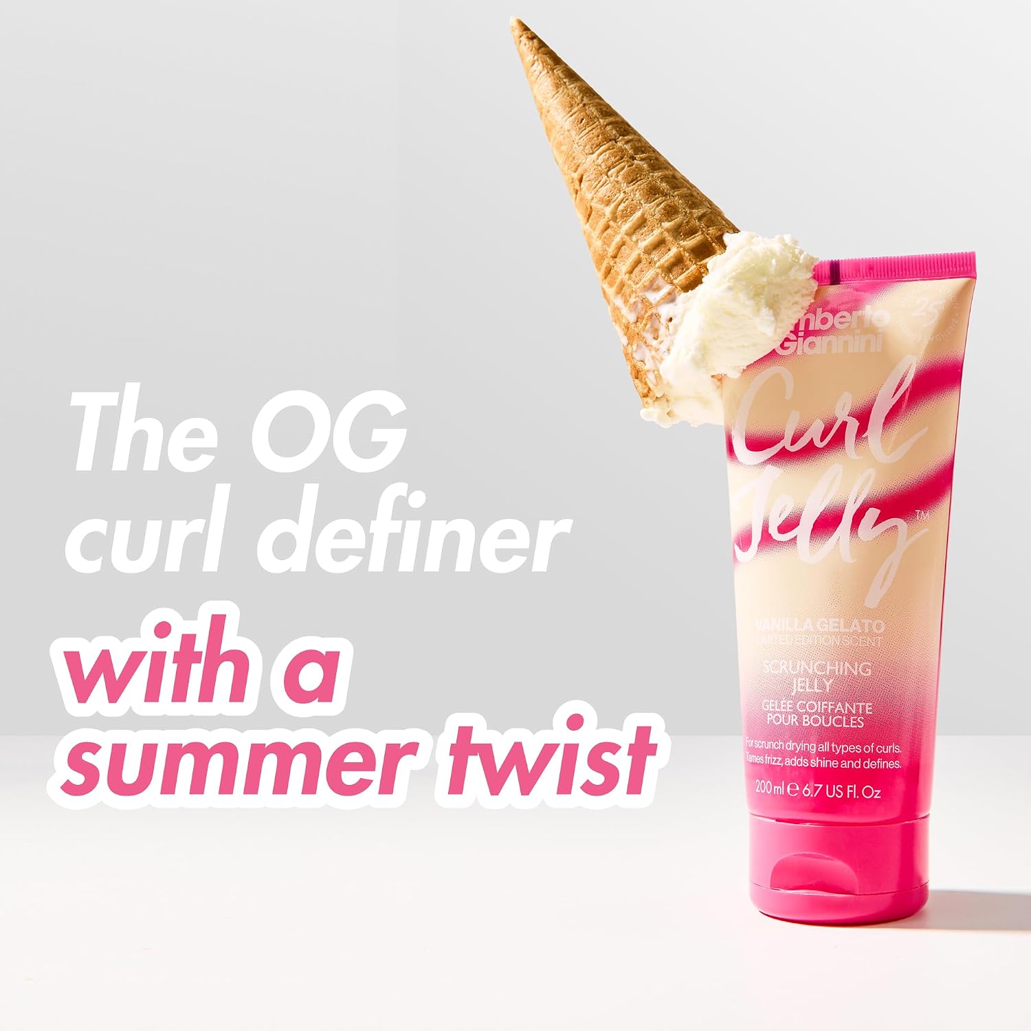Umberto Giannini Curl Jelly Scrunching Jelly 6.7 fl Oz - Frizz Solution Defining Hair Gel for 2a-4c Curly, Wavy, Coily Hair - Vegan & Cruelty-Free