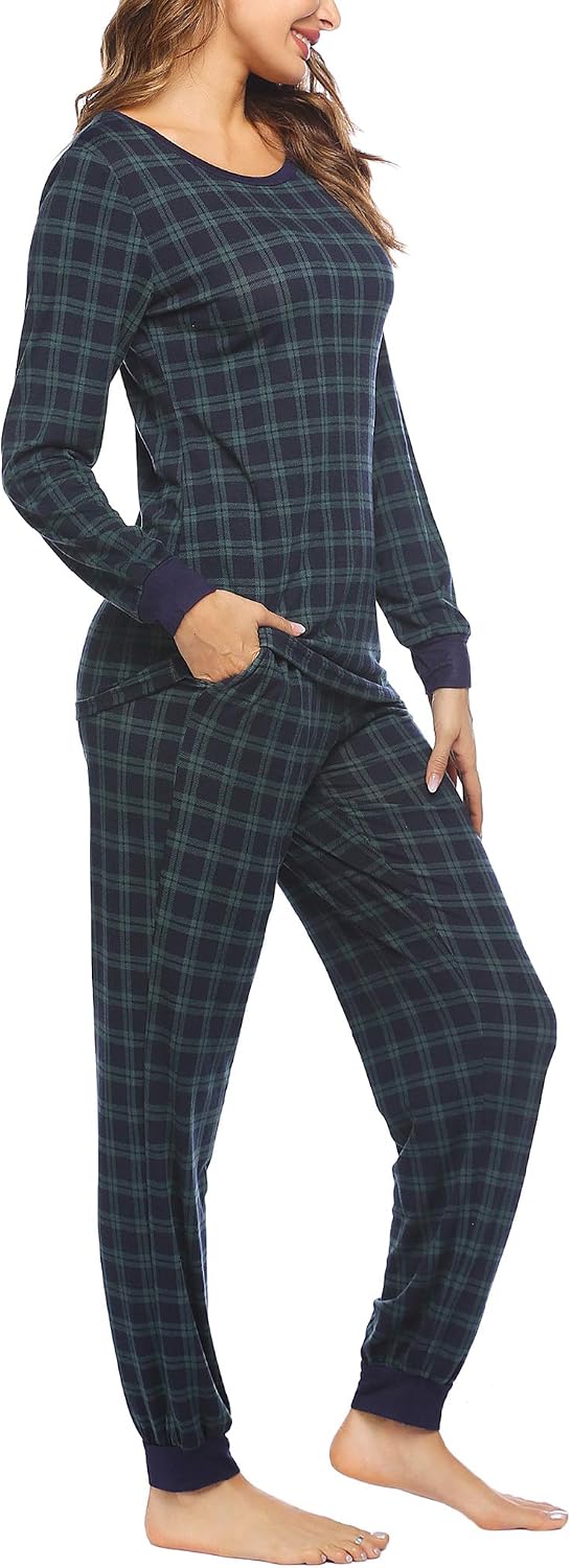Ekouaer Womens Pajamas Sets Long Sleeve Tops with Jogger Pants