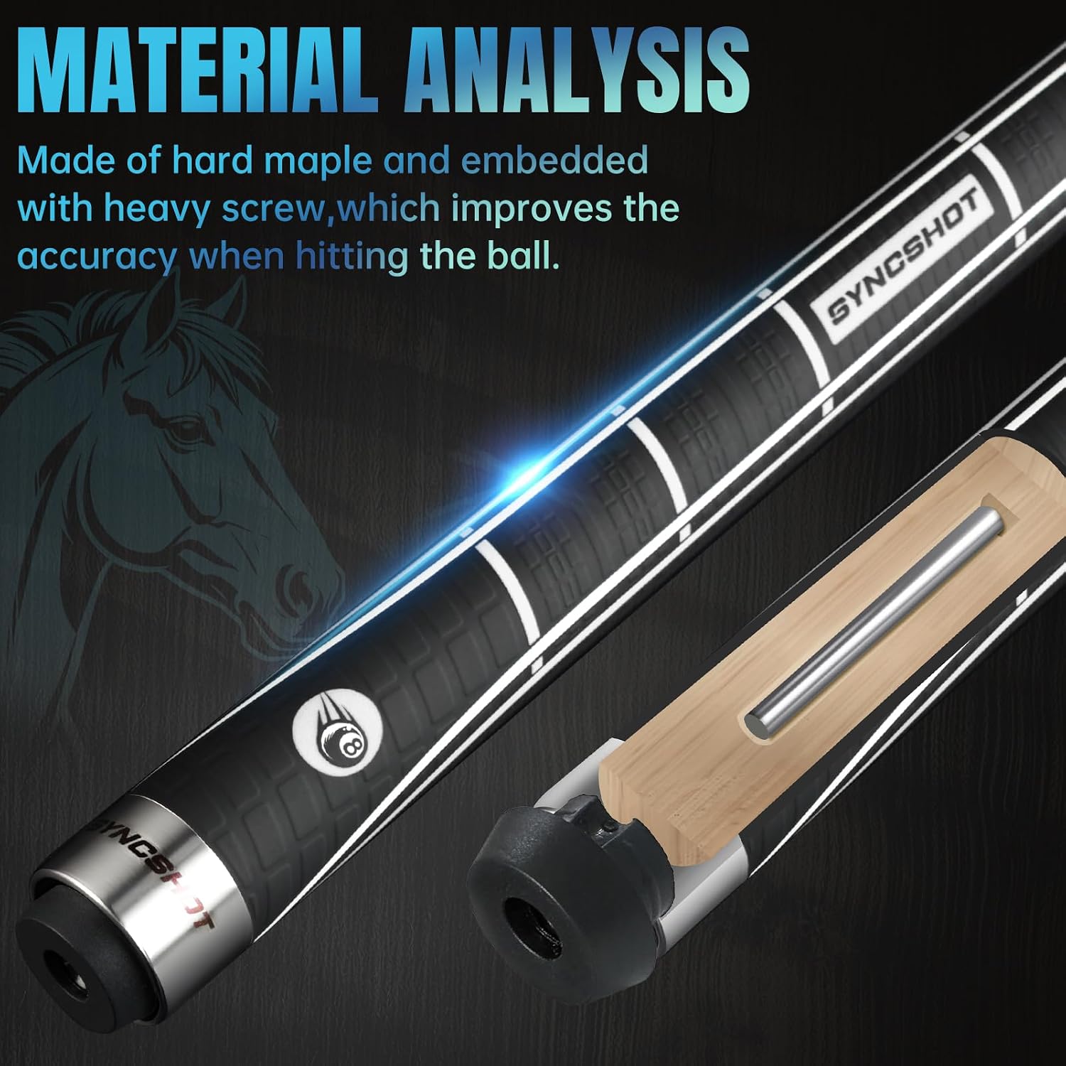 Carbon Fiber Pool Cue Stick 58" Professional Pool Sticks for Adults Full Carbon Technology Tacos De Billiar Low Deflection Billiard Pool Table Cues 3 Colors Available