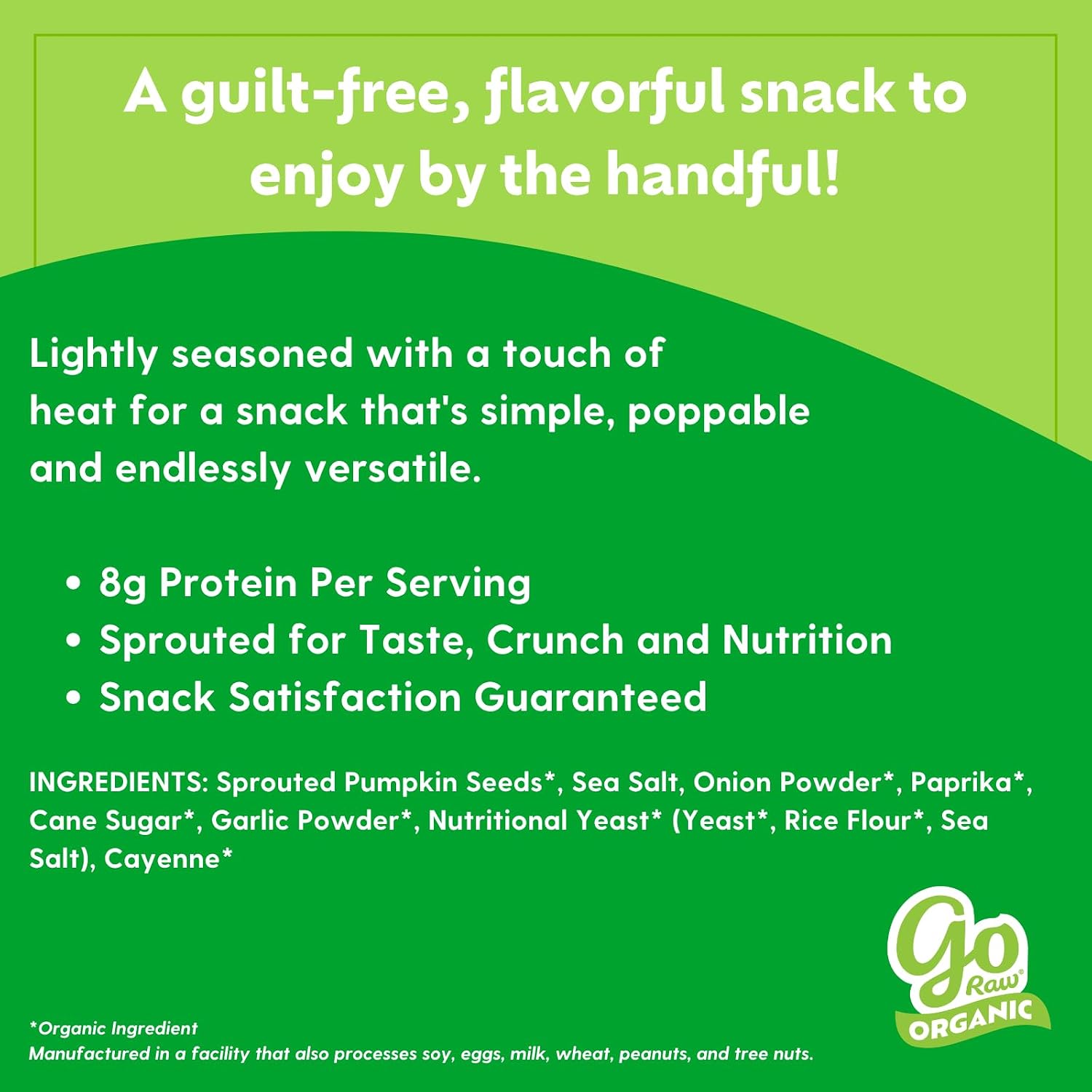 Go Raw Organic Sprouted Pumpkin Seeds - Sea Salted Pepita Snack | Keto, Non-GMO, Vegan, Gluten-Free, Kosher, Paleo, Protein-Packed Superfood, Healthy Vegan Snack for Adults and Kids, 14oz Bag