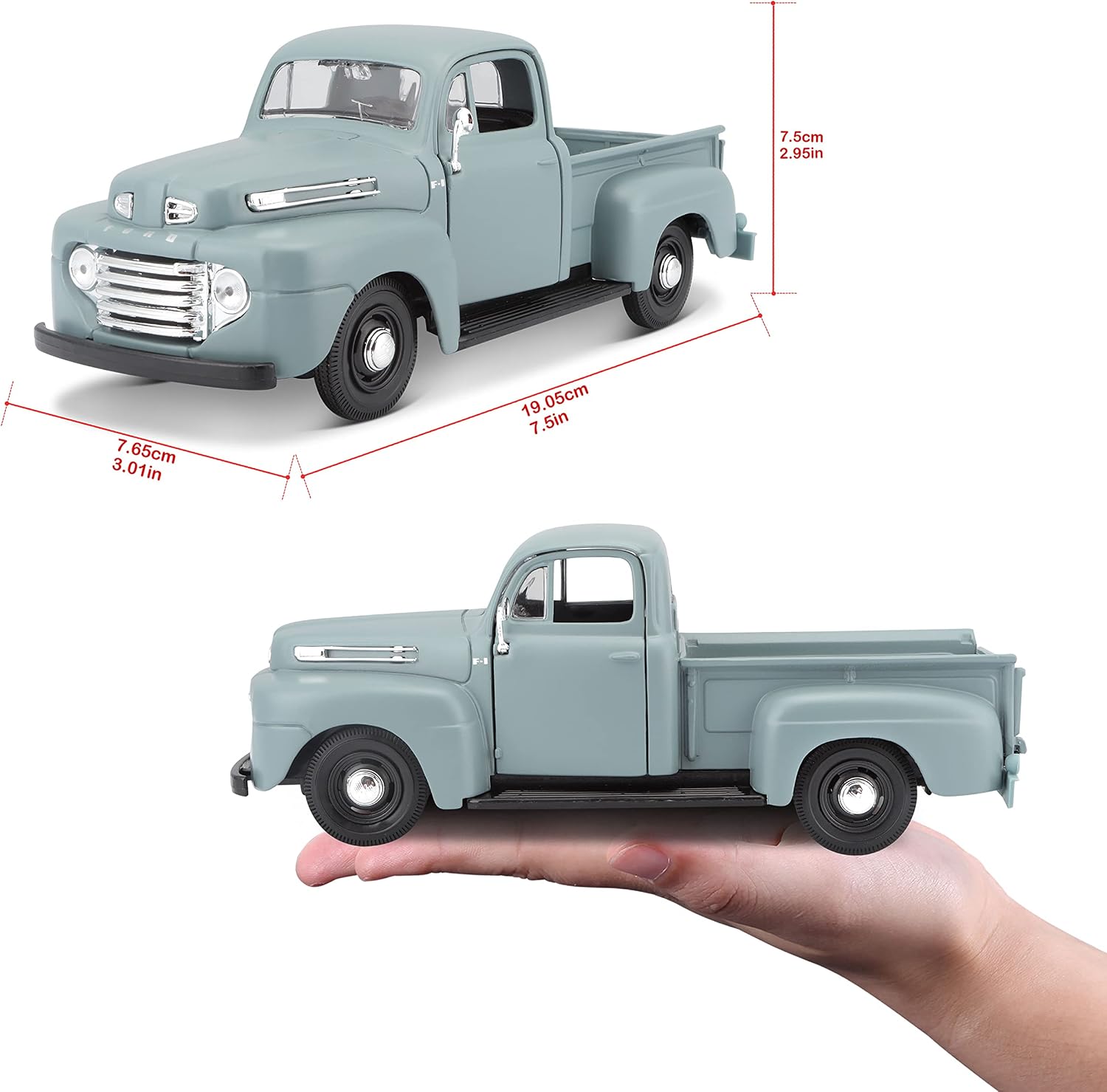 1948 Ford F-1 Pickup Truck - Gray (Special Edition) Diecast 1:25 Scale Model - Maisto