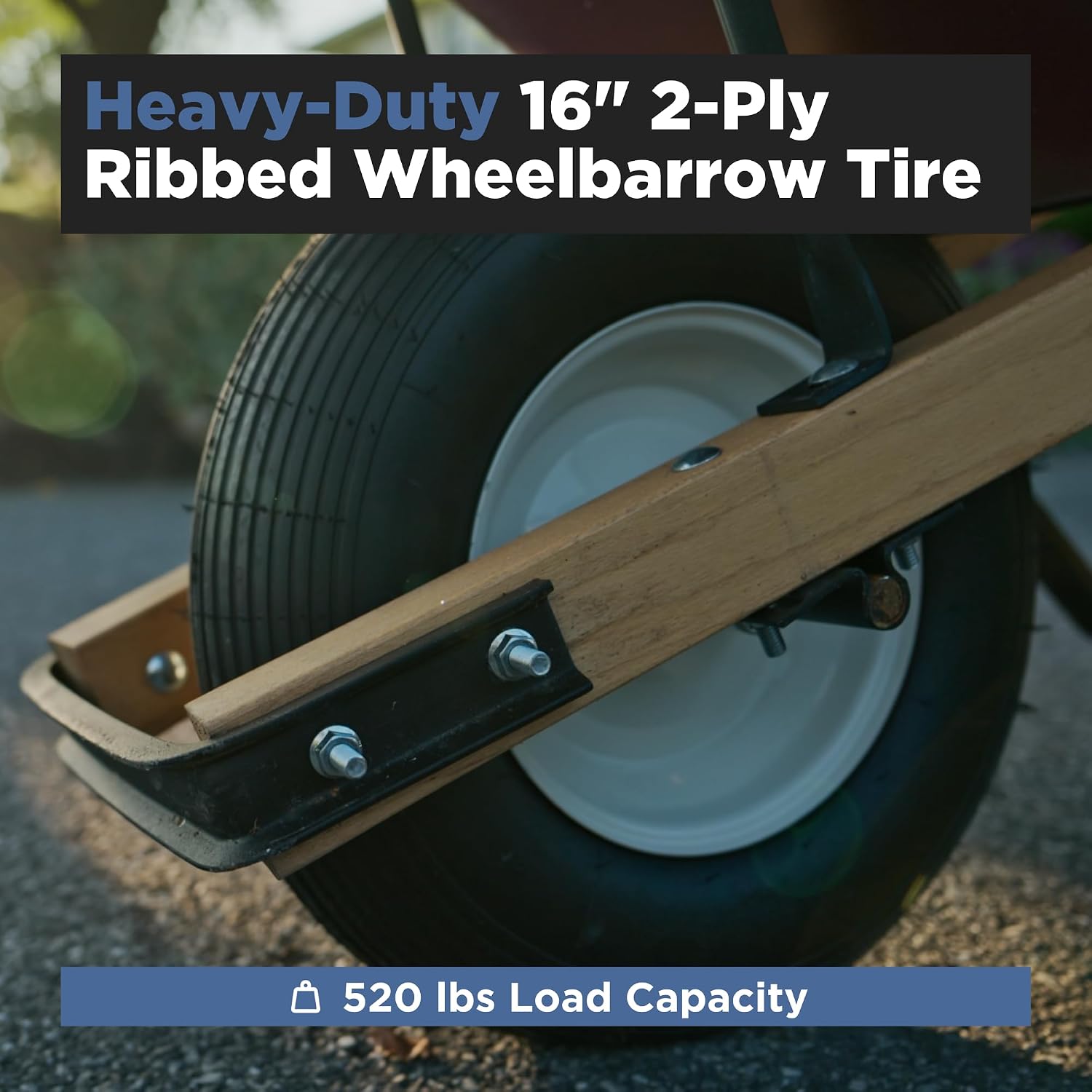 Scenic Road 16" XHD 4-Ply Turf Replacement Wheelbarrow Wheel (SRWT)