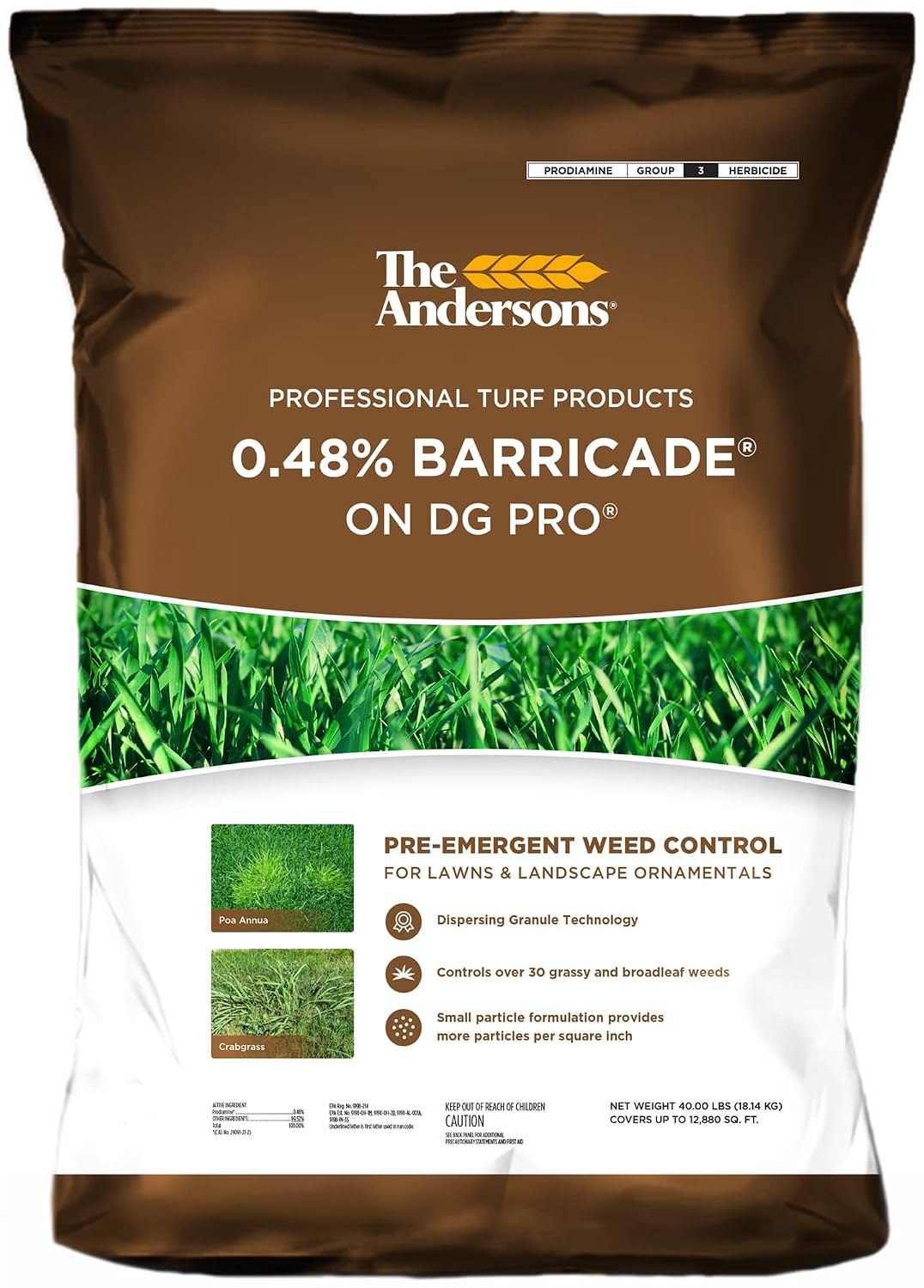 The Andersons Barricade Professional-Grade Granular Pre-Emergent Weed Control - Covers up to 5,800 sq ft (18 lb)