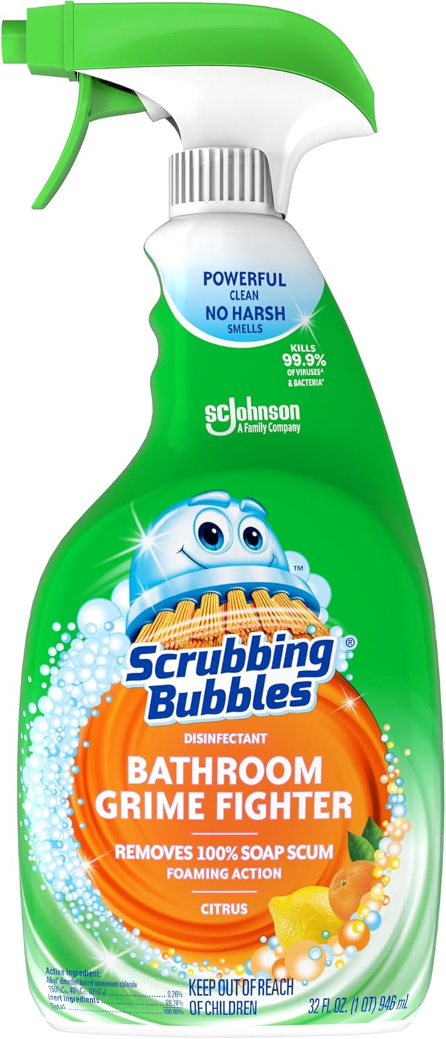 Scrubbing Bubble Bathroom Grime Fighter, Floral Fusion Scent, 32 oz Spray Bottle