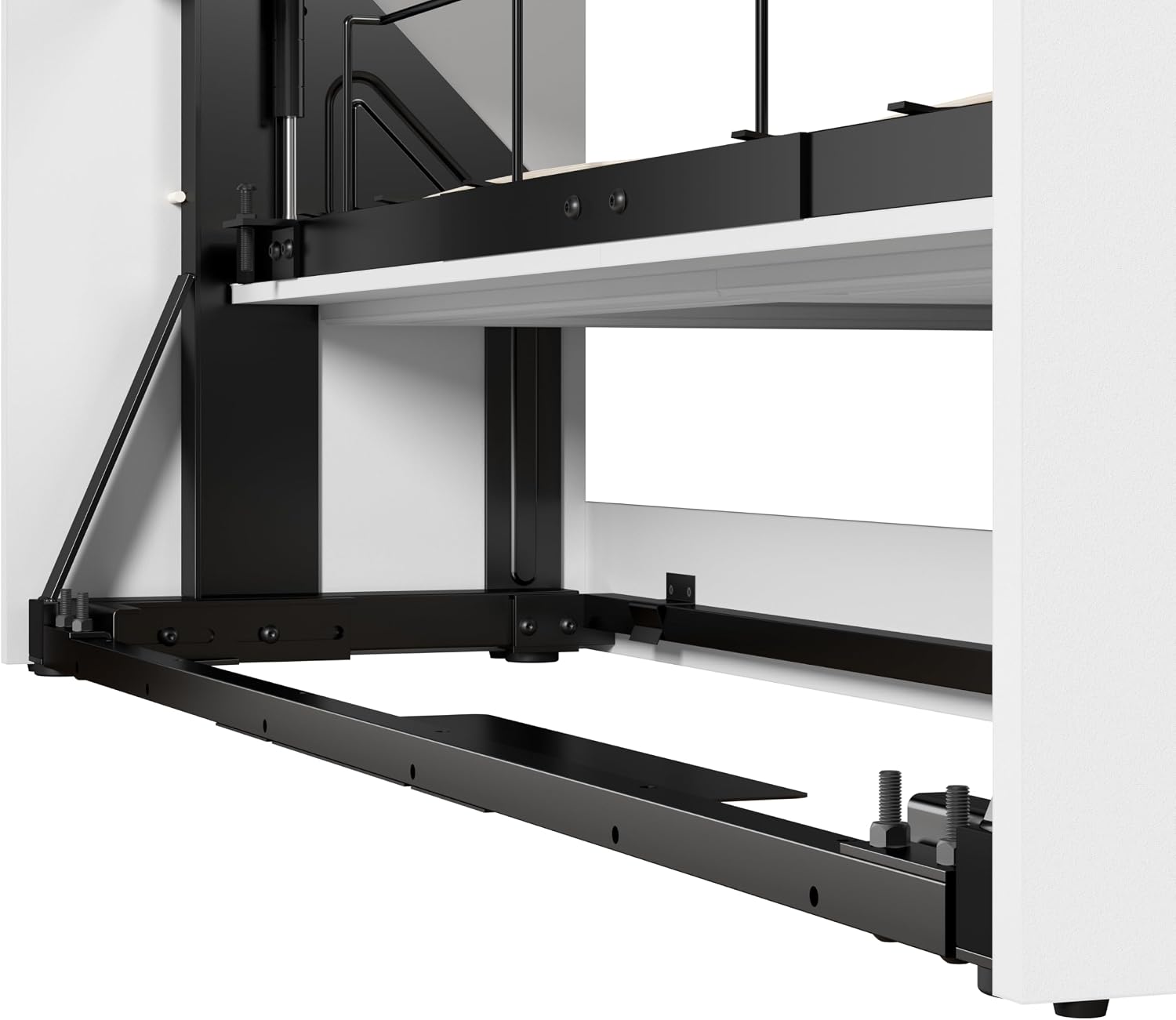 Bestar Versatile Queen Murphy Bed and 2 Closet Organizers with Doors (115W) in White