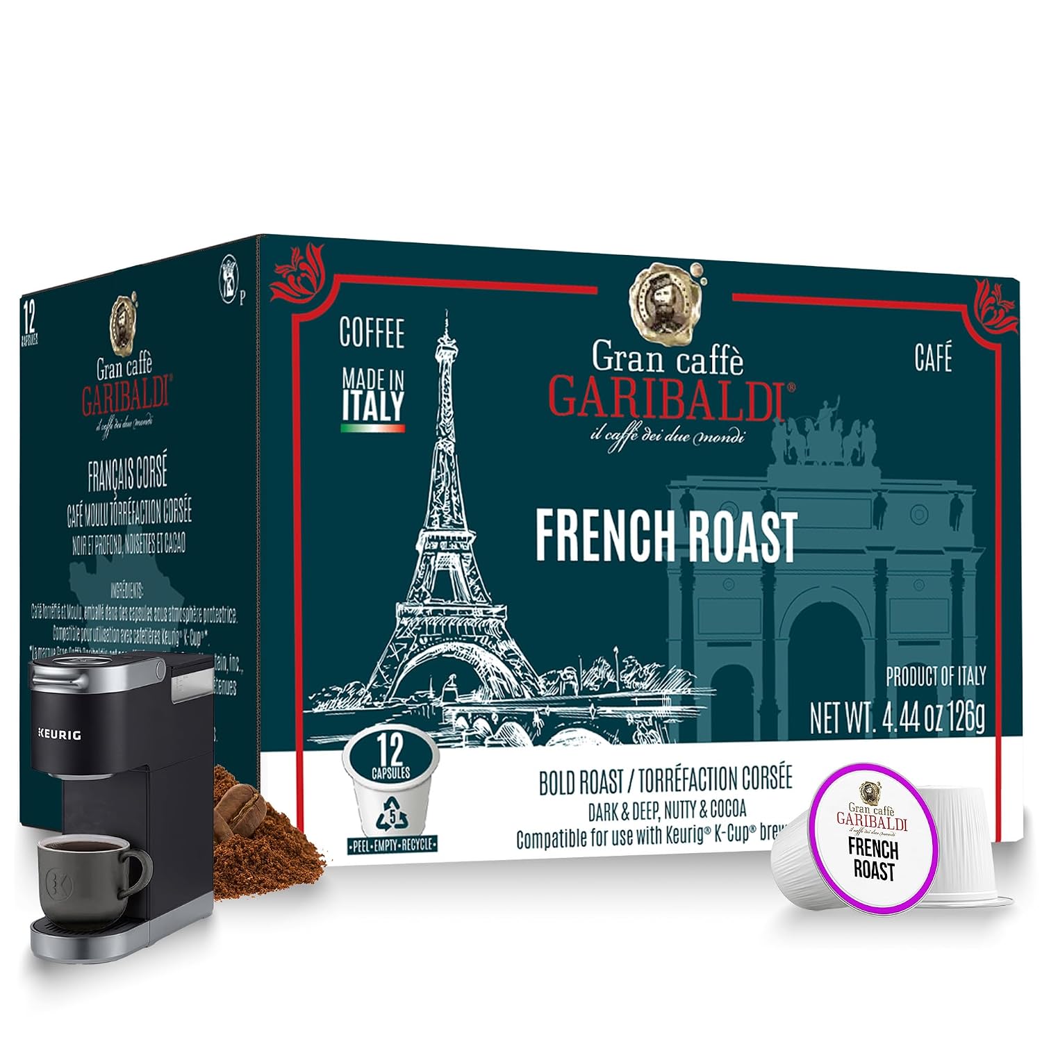Caffè Garibaldi Colombian Coffee Pods for Keurig K-Cup Brewers, 12 Count