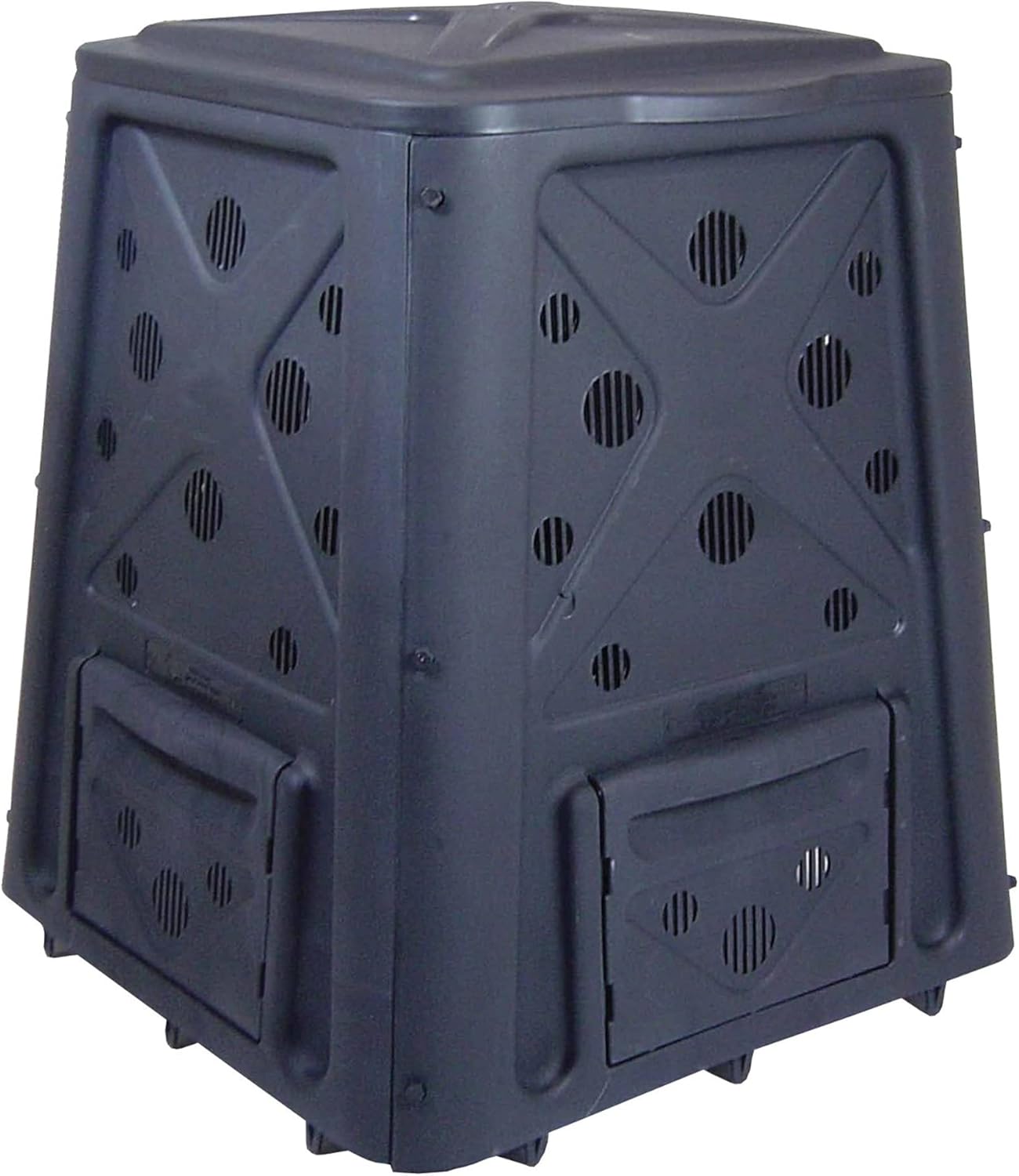 Redmon Outdoor Compost Bin with Lift Off Lid, 4-Door Access & Vent Holes, 65 Gallon
