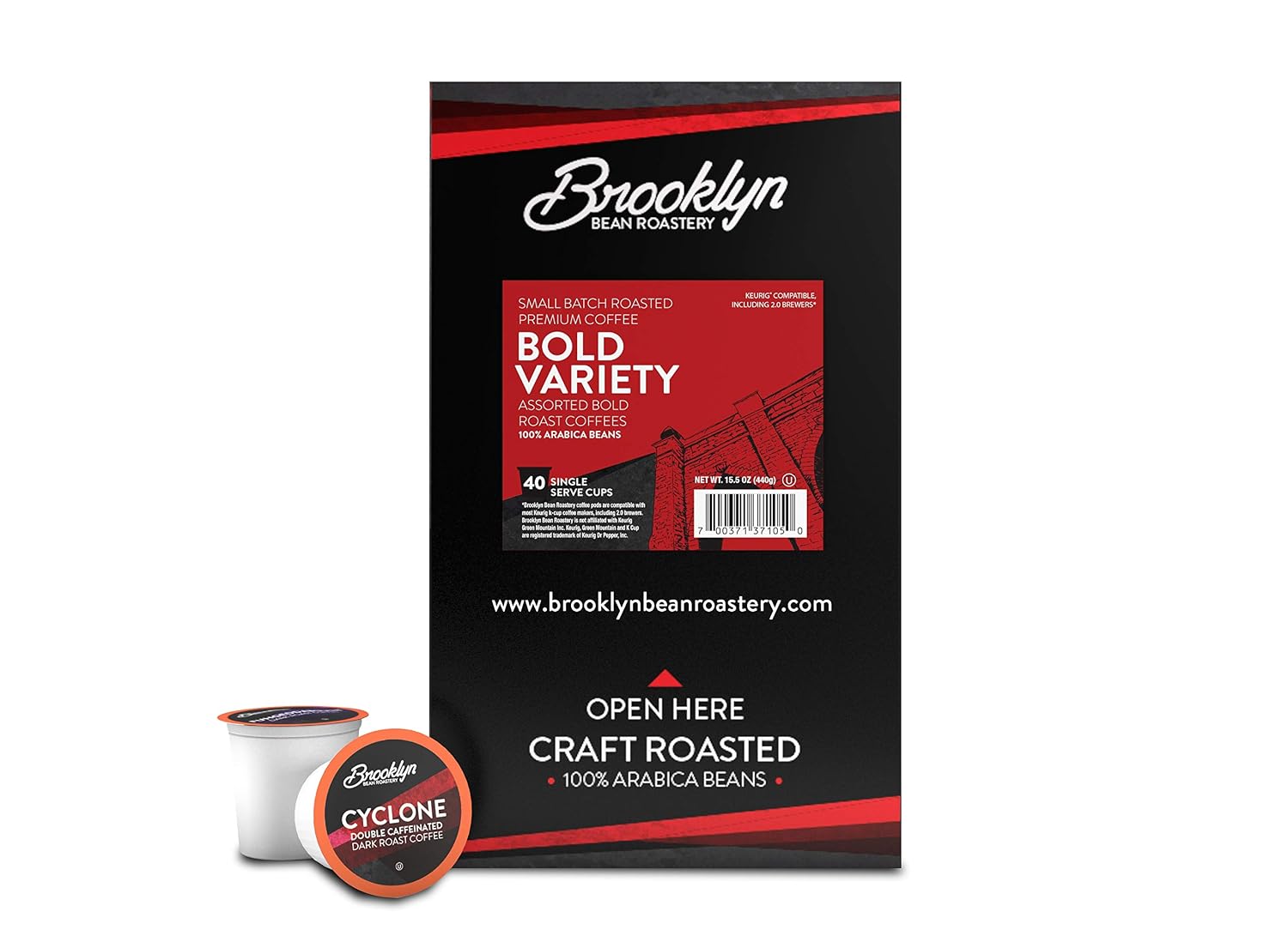 Brooklyn Beans Colombian Gourmet Coffee Pods - Compatible with Keurig K Cup Brewers Including 2.0 Machines, 40 Count, Rich and Smooth Colombian Medium Roast