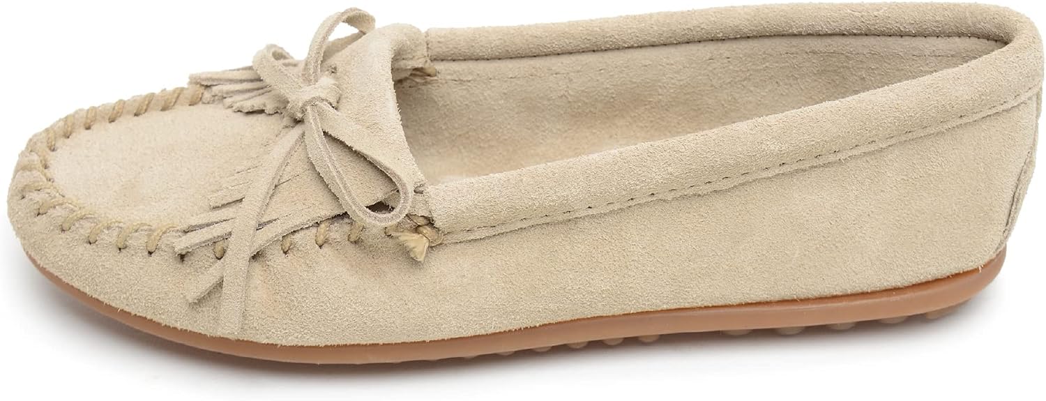 Minnetonka Women's Kilty Suede Hardsole Moccasin