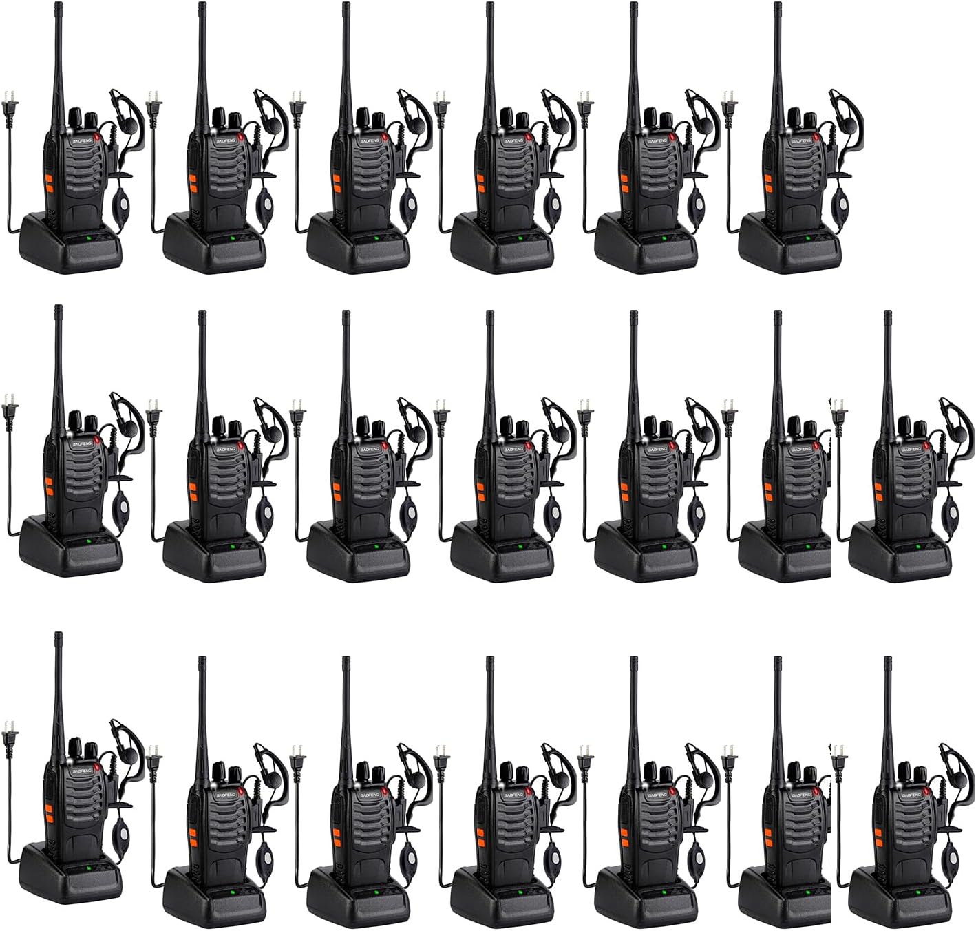 BAOFENG Walkie Talkie BF-888S Two Way Radio 16 CH Radio Black (Pack of 20)