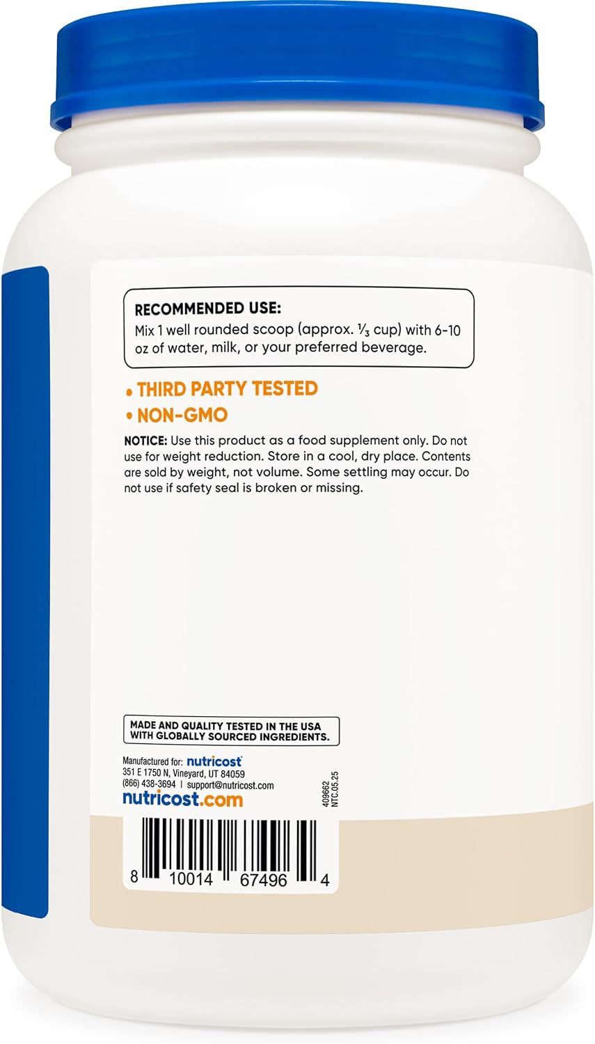 Nutricost Whey Protein Isolate Powder (Vanilla) 2LBS