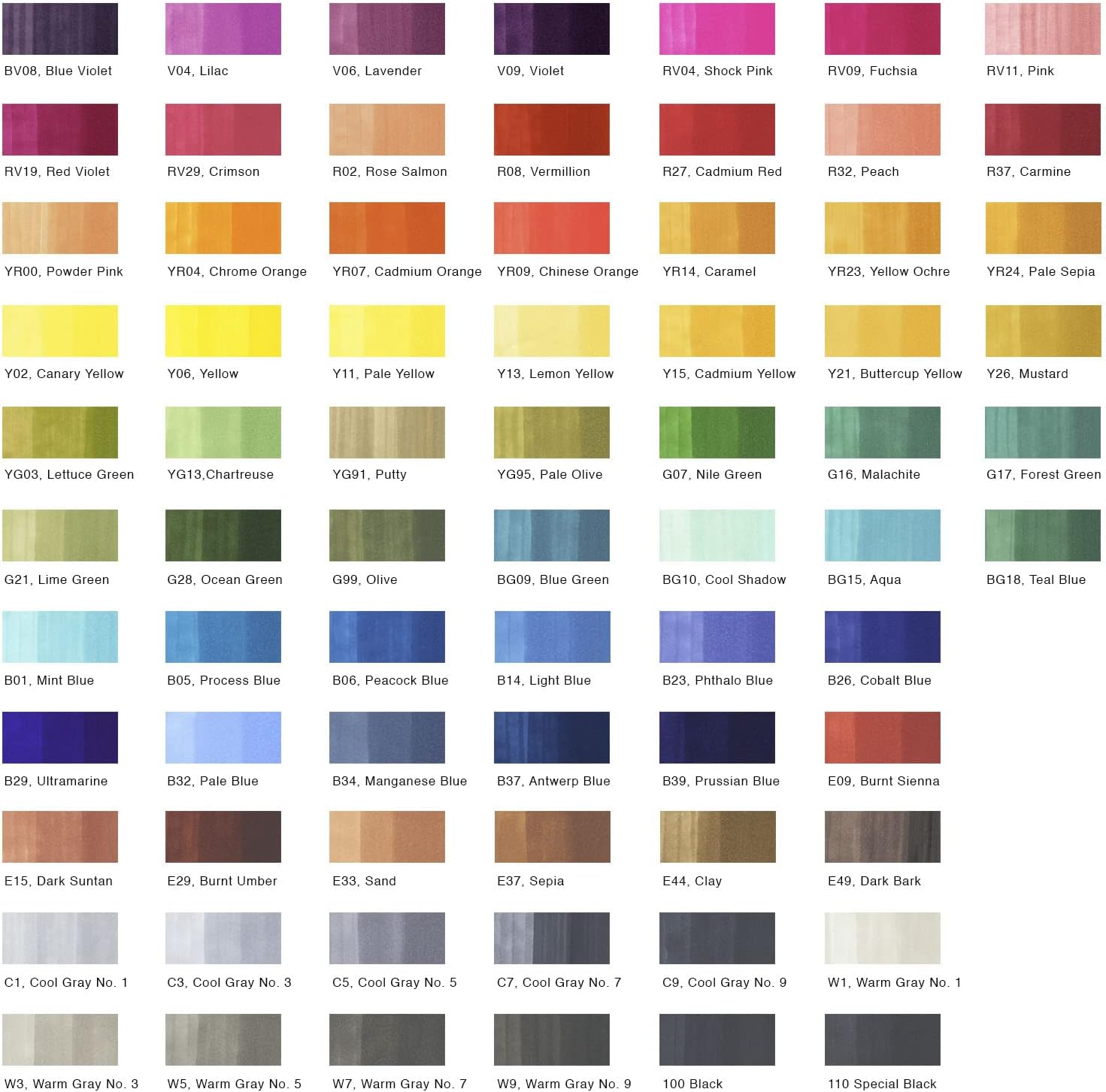 Copic Sketch, Ultra-blendable Alcohol Markers, 72pc Set B