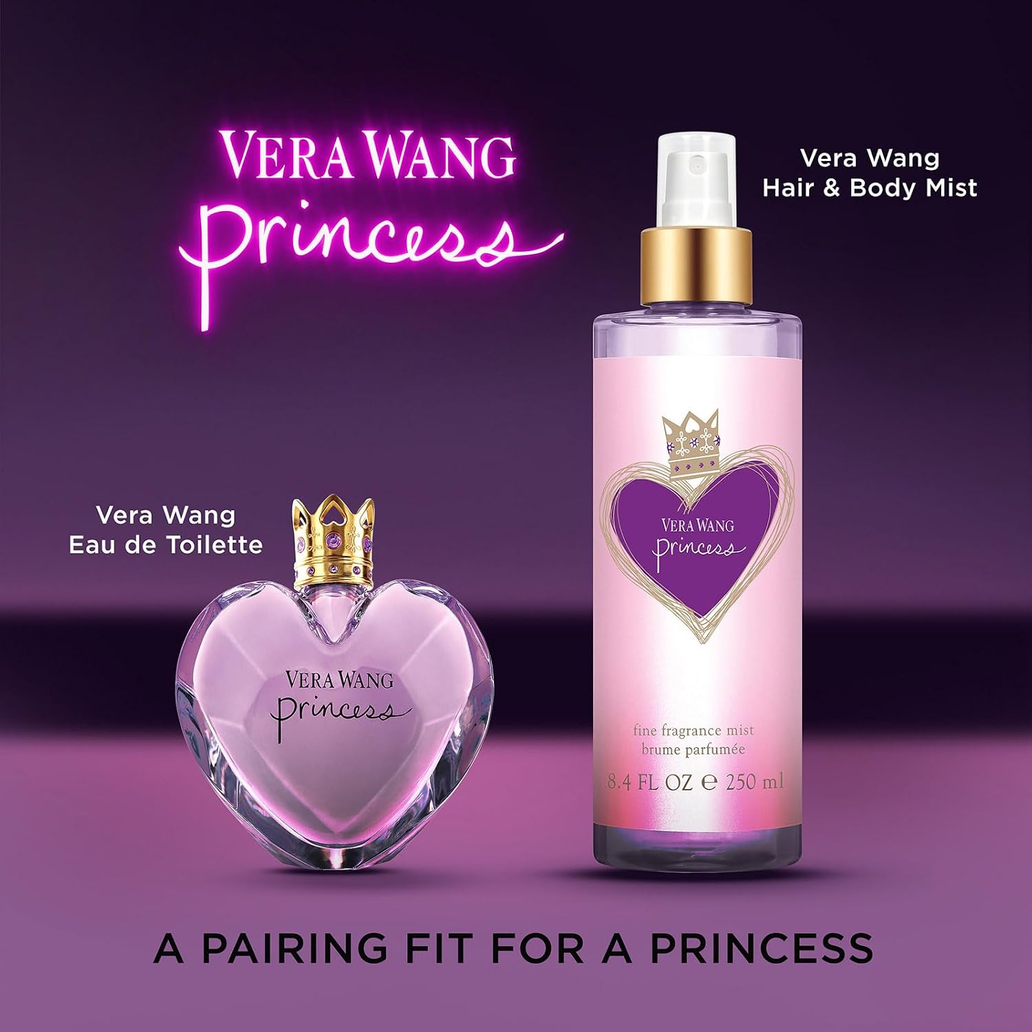 Vera Wang Princess Eau de Toilette for Women - Fruity Floral Scent - Sweet Notes of Vanilla, Water Lily, and Apricot - Feminine and Modern - 1.7 Fl Oz