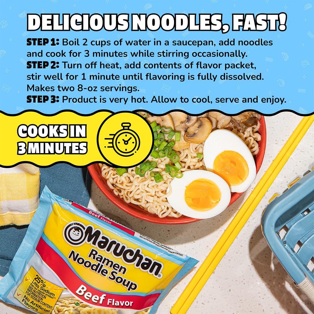 Maruchan Ramen Noodle Soup, Pork Flavor – Japanese-Style Instant Noodles, Quick & Easy Meal for Kids, Students & Busy Families – 3 Oz. (24 Pack)