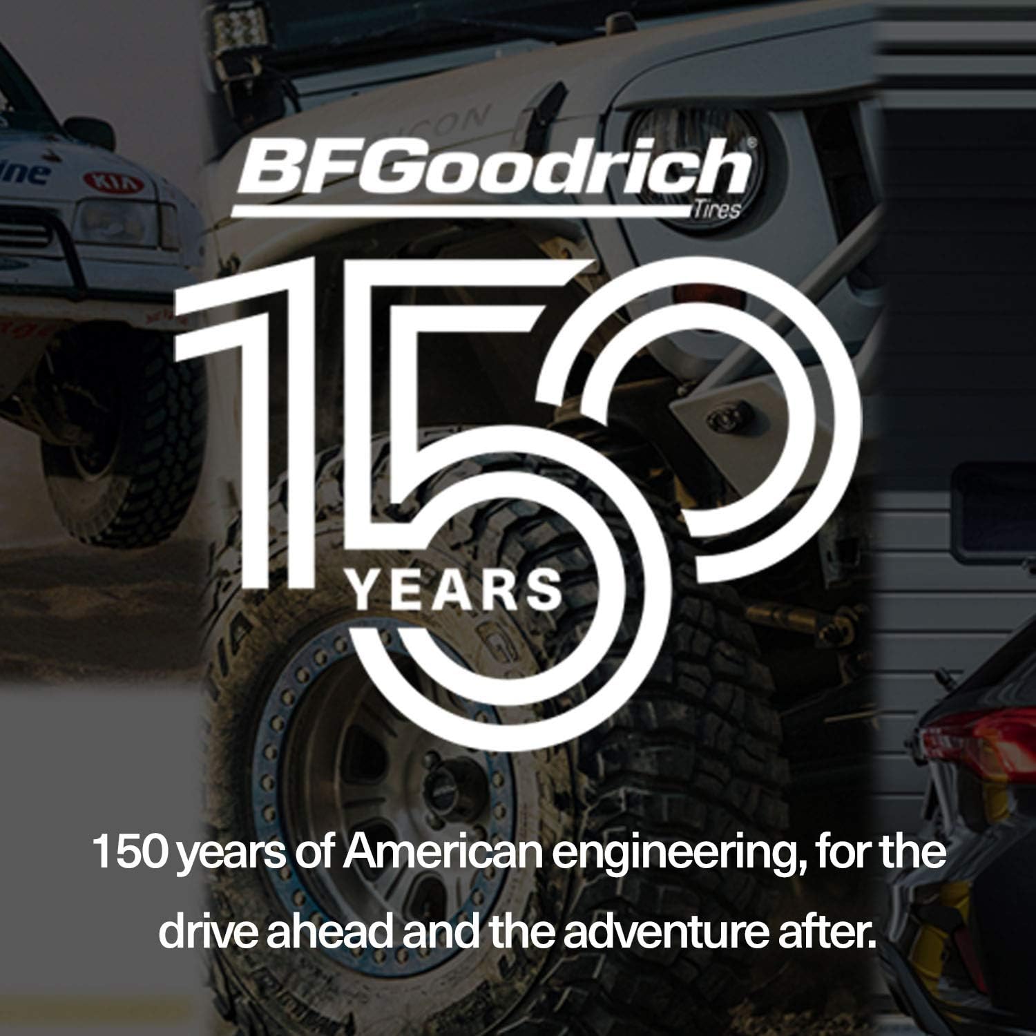 BFGoodrich All Terrain T/A KO2 Radial Car Tire for Light Trucks, SUVs, and Crossovers, LT265/70R16/E 121/118S | Light Truck All Terrain All Weather Traction 121/118S Rated E (10 Ply) Radial Construction Outlined Raised White Letters Tire