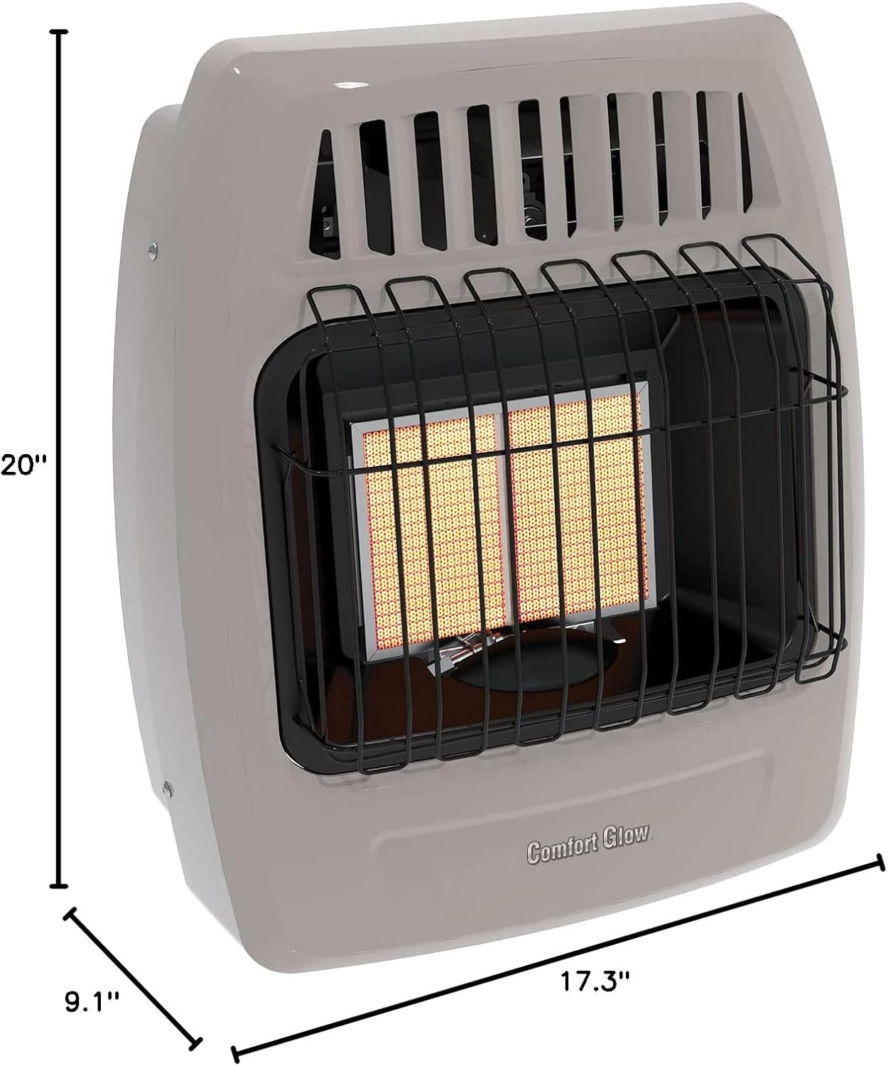 WORLD MKTG OF AMERICA/IMPORT KWN211 2 Plaque 12000 BTU Gas Wall Heater | 2 Plaque, Infrared Radiant Gas Heater for Indoor Use, Heats up to 400 sq ft