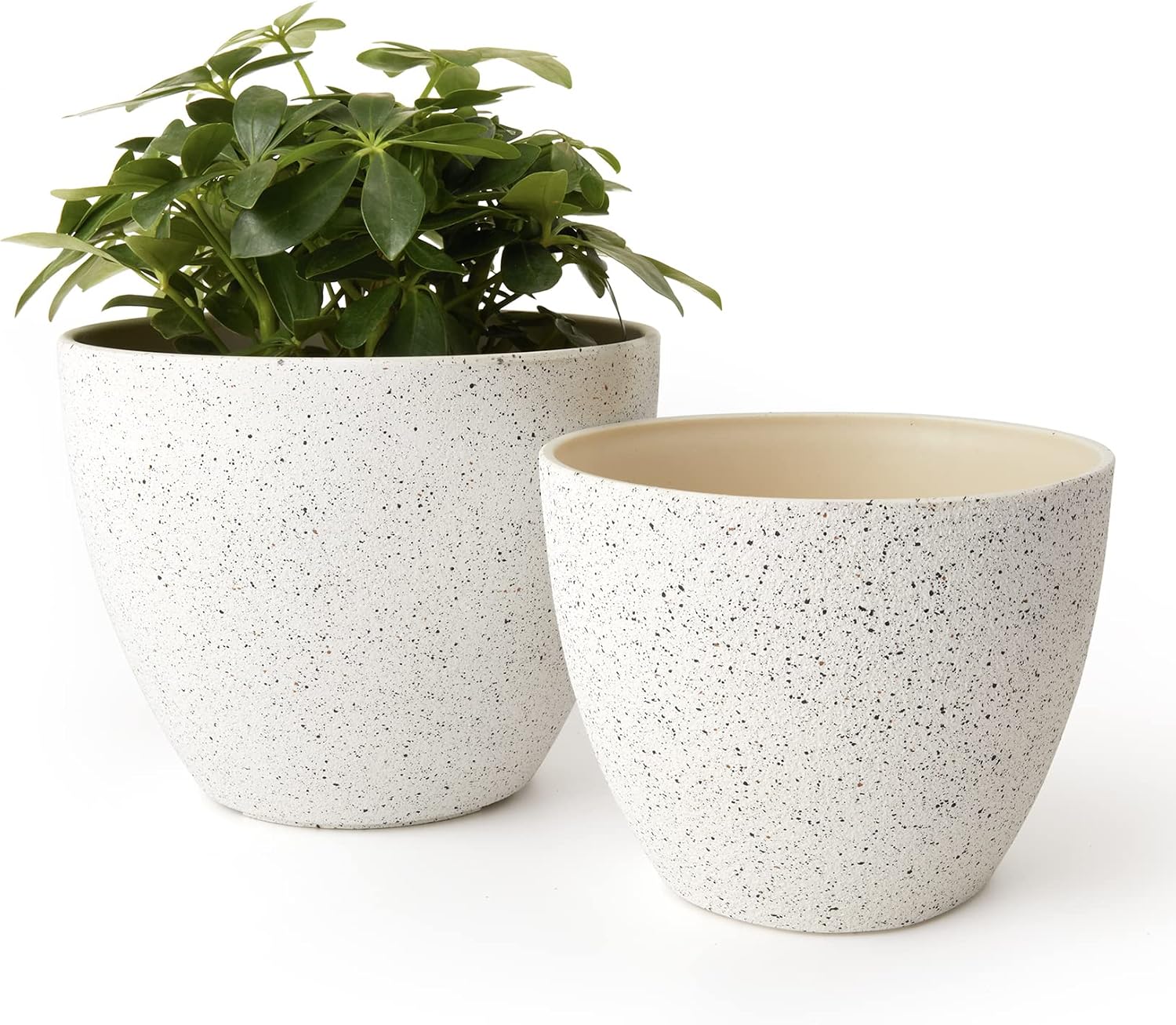 LA JOLIE MUSE Planter Pots, Indoor Outdoor Flower Pot, 8.6+7.5 Inch 2 Pack