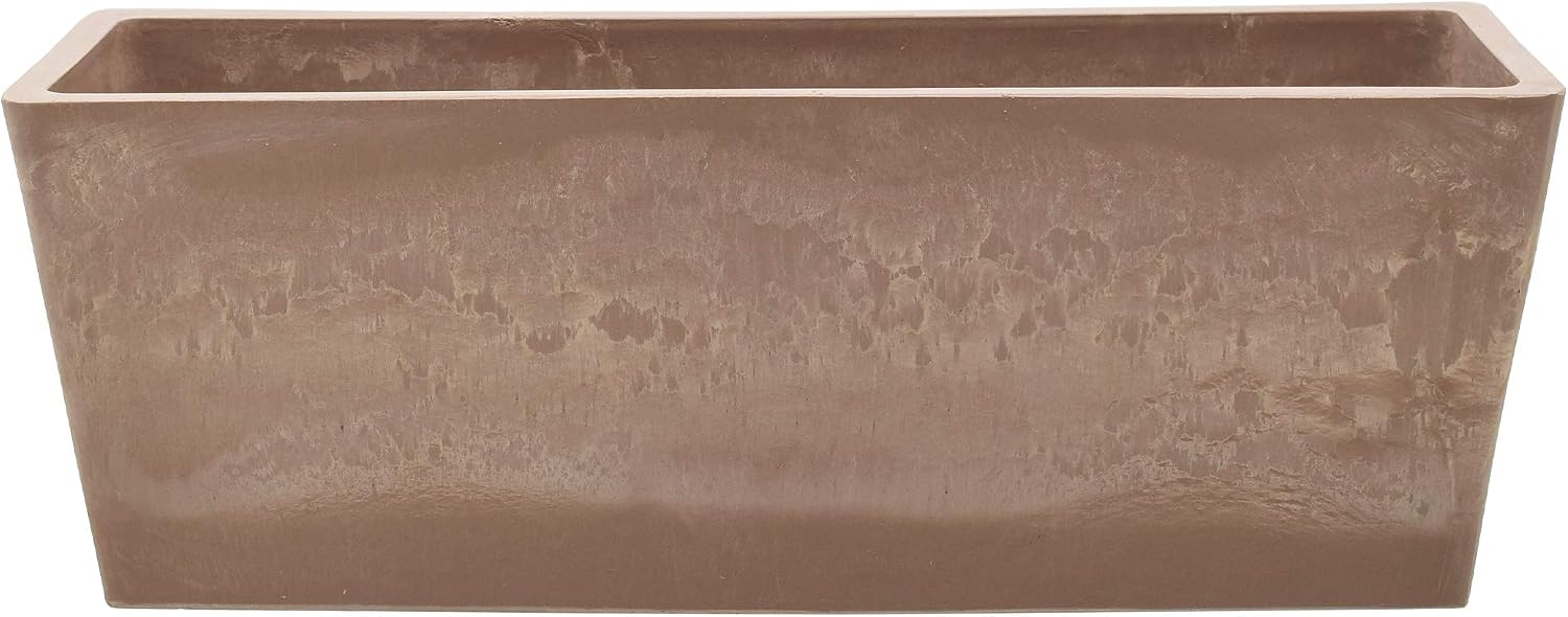 Arcadia Garden Products PSW U45CT Plastic/Stone/Wood Composite Simplicity Window Box, No Drainage Hole (Drillable), 17.5" x 7" x 6", Cement Color