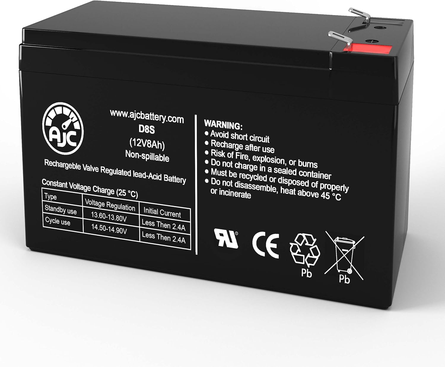 AJC Battery Compatible with Razor MX350 Dirt Rocket 12V 8Ah Electric Scooter Battery