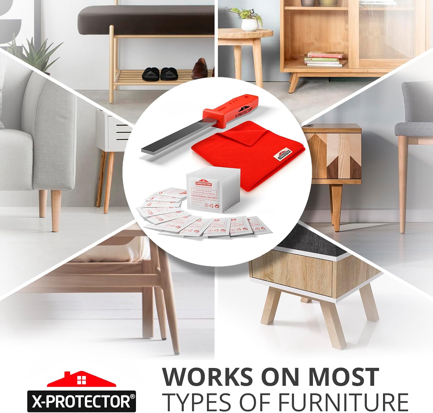 Felt Furniture Pads X-PROTECTOR 133 PCS Premium Furniture Pads - Felt Pads | Furniture Feet Wood Floor Protectors - Protect Your Hardwood & Laminate Flooring! Brown and Beige