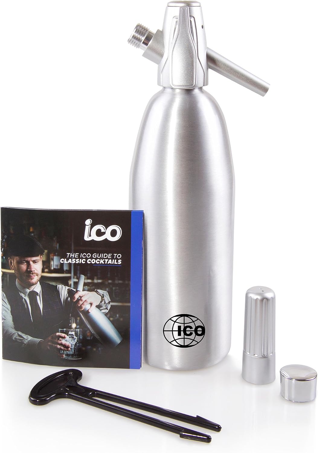 Premium Soda Siphon (1-Pint), Portable Sparkling Water Maker and Soda Maker | Carbonated Water Machine to Make Soda Water, Cocktails, Hard Seltzers