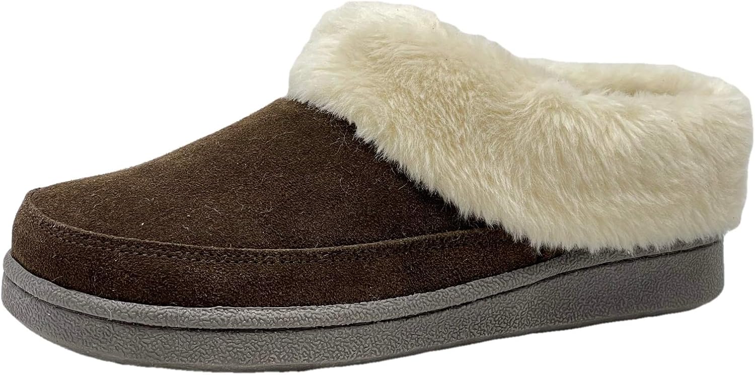 Clarks Womens Faux Fur Lined Clog Slippers Warm Cozy Indoor Outdoor Plush Slipper for Women