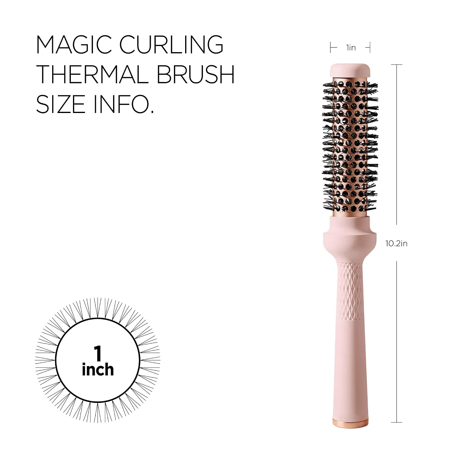 Magic Curling Round Brush (1 Inch) - Non-electronic, Self-Standing Round Brush, Great Blowout, Ceramic Coated Barrel, Quick Styling