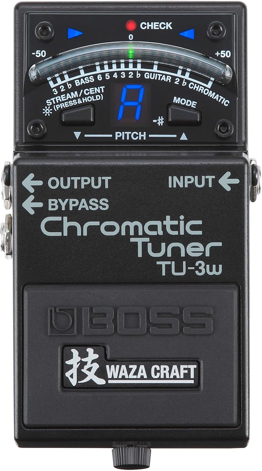 BOSS TU-3W Waza Craft Compact Chromatic Tuner | Enhanced with Waza Innovation & Craftsmanship | Superior Tuning for Guitar and Bass | 21-Segment