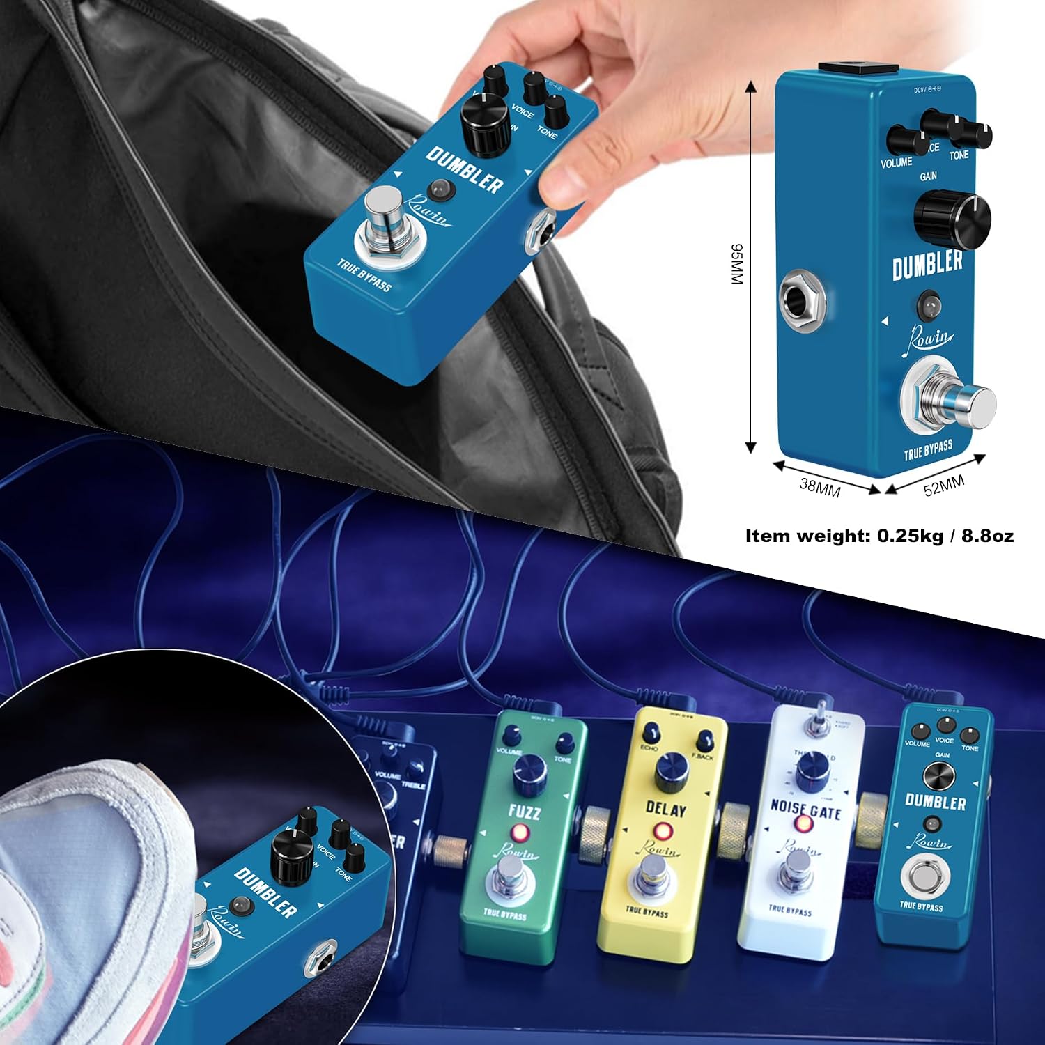 Vintage Vacuum Bluesy Guitar Effect Pedal,Electric Guitar Effect Sound Low Key Mild Clipping