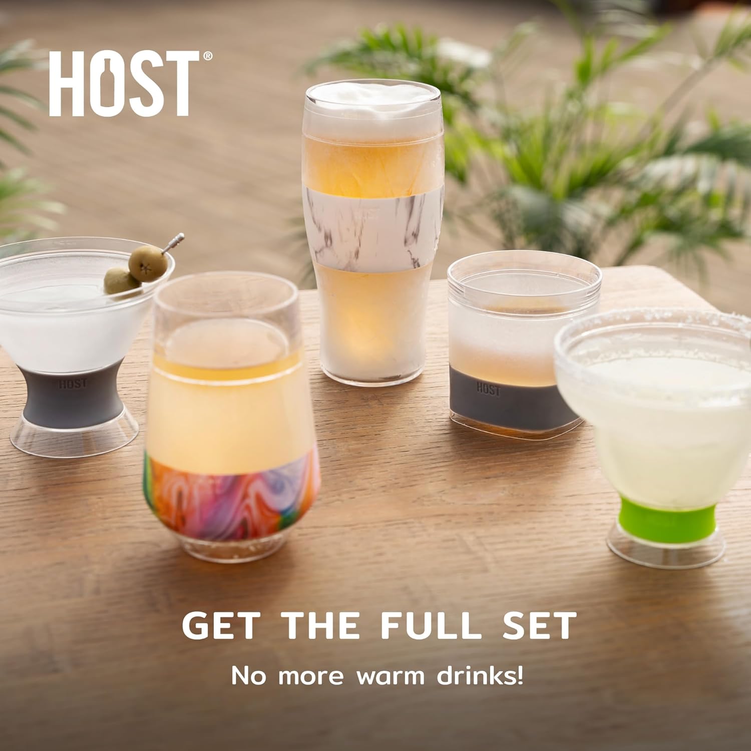 Host FREEZE Beer Glasses, Frozen Beer Mugs, Freezable Pint Glass Set, Insulated Pint Glass to Keep Your Drinks Cold, Double Walled Insulated Glasses
