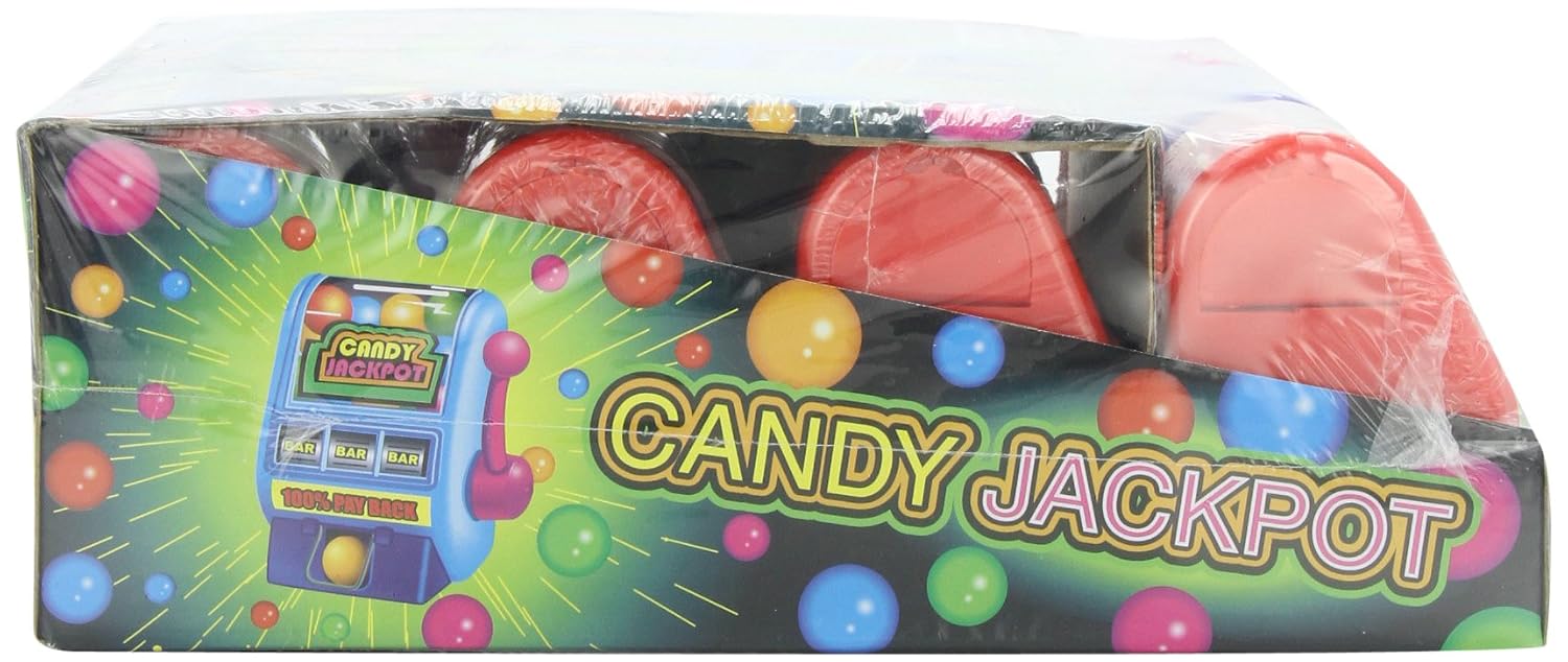 Kidsmania Candy Jackpot Slot Machine Candy Dispenser, 0.7-Ounce Candy-Filled Dispensers (Pack of 12)