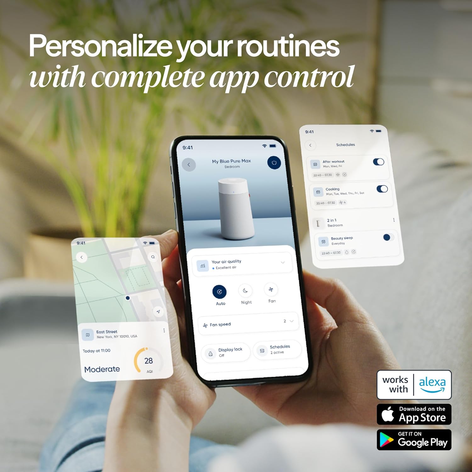 BLUEAIR Blue Pure 511i Max Smart Air Purifier for Bedroom & Small Rooms up to 1, 138 Sq Ft, HEPASilent Air Cleaner for Pets, Allergies, Smoke & Dust