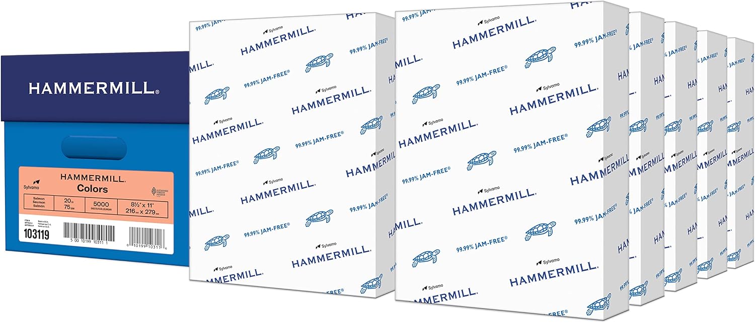 Hammermill Colored Paper, 20 lb Blue Printer Paper, 8.5 x 11 - Made in the USA, Pastel Paper, 103309R - 1 Ream (500 Sheets)