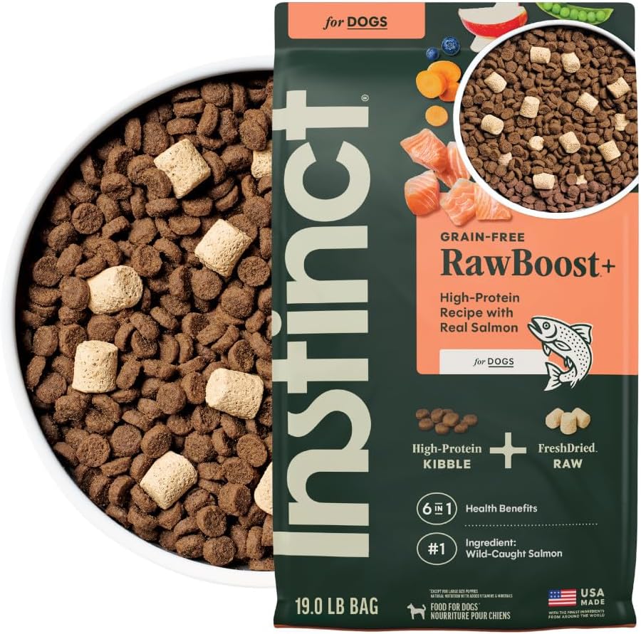 Instinct RawBoost, Dry Dog Food + Freeze Dried, Real Beef, 10 lb. Bag | High-protein kibble with FreshDried raw bites, USA-raised beef, grain-free recipe, 6-in-1 health benefits