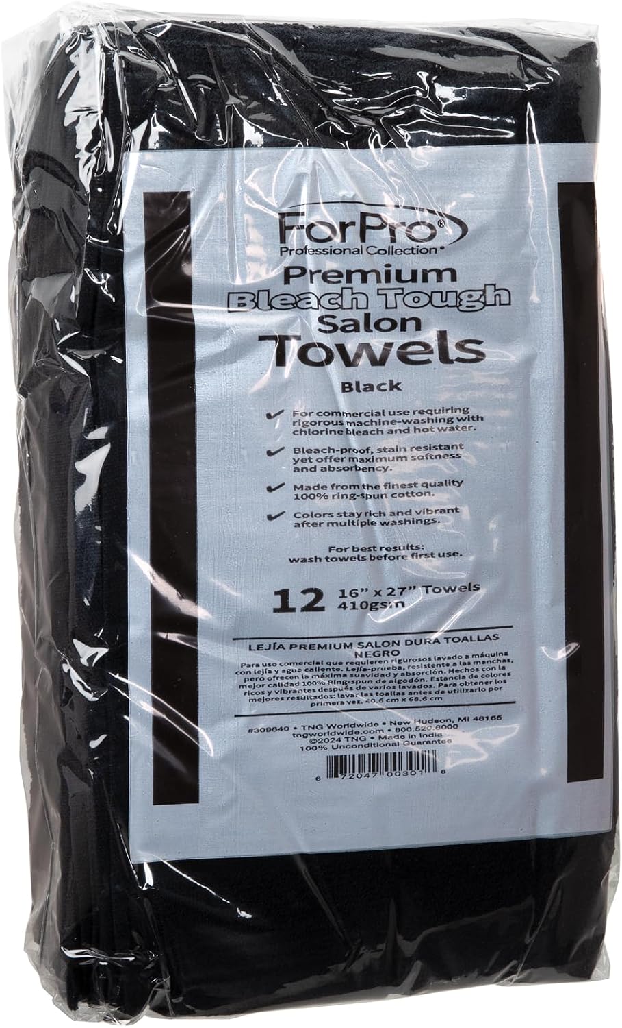 ForPro 24ct Bleach Tough Salon Towels, 16Wx27L in, Cool Grey, 100% Cotton | for Salon, Spa & Gym Use, Hand Towels, Bleach-Safe Salon Towels, Absorbent Spa Towels, Barber Towels, Salon & Spa Essentials