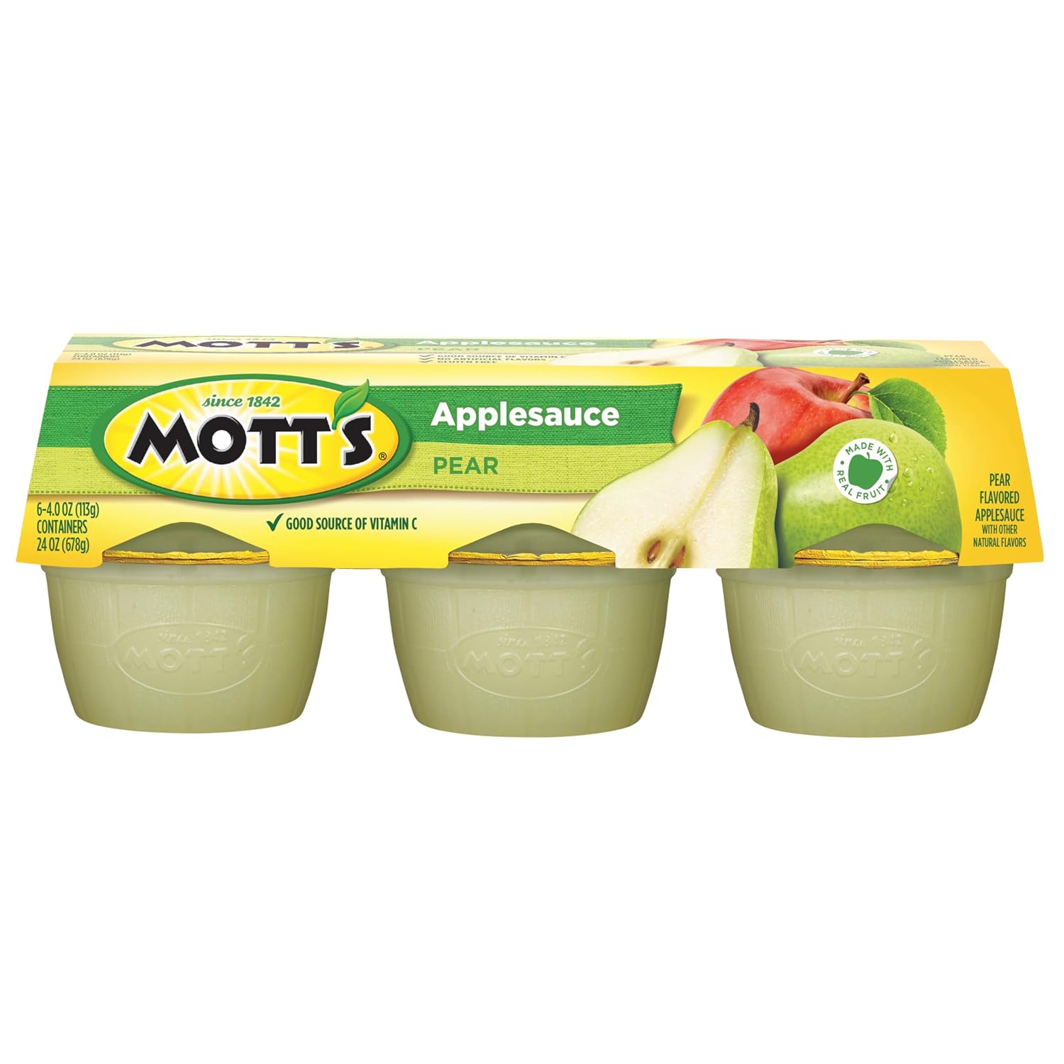 Mott's Applesauce, 4 Oz Cups, 36 Count, No Artificial Flavors, Good Source of Vitamin C, Nutritious Option for The Whole Family