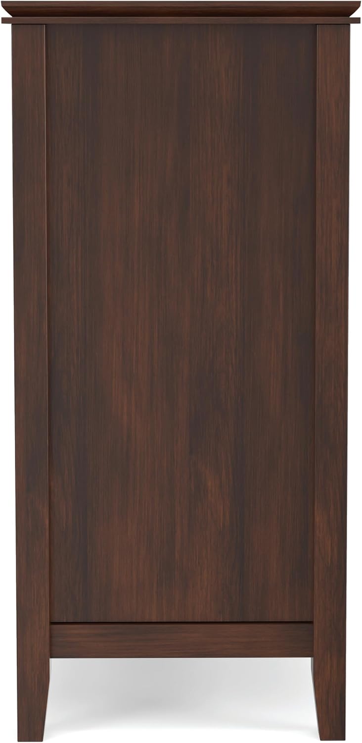 SIMPLIHOME Artisan 53" Wide Solid Wood TV Stand in Russet Brown