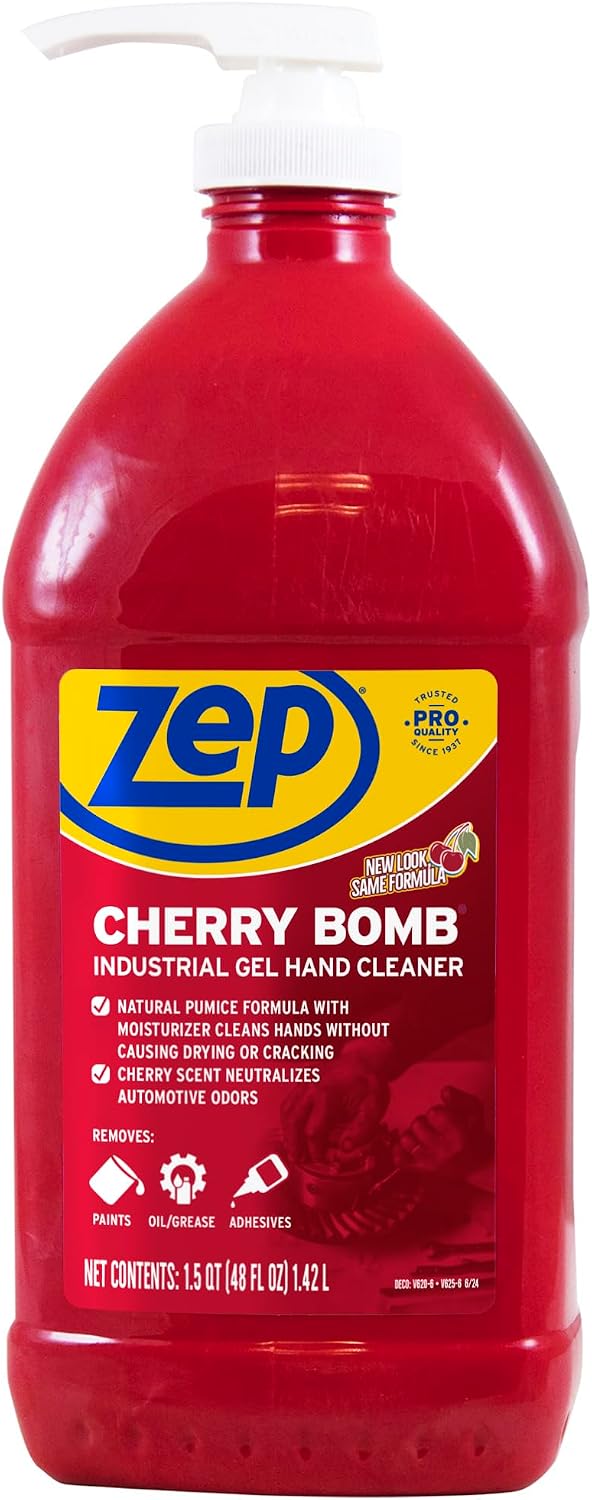 Zep Cherry Bomb Hand Cleaner - 48 Ounce - Volcanic Rock and Emollients - Perfect for Mechanics and DIY'ers