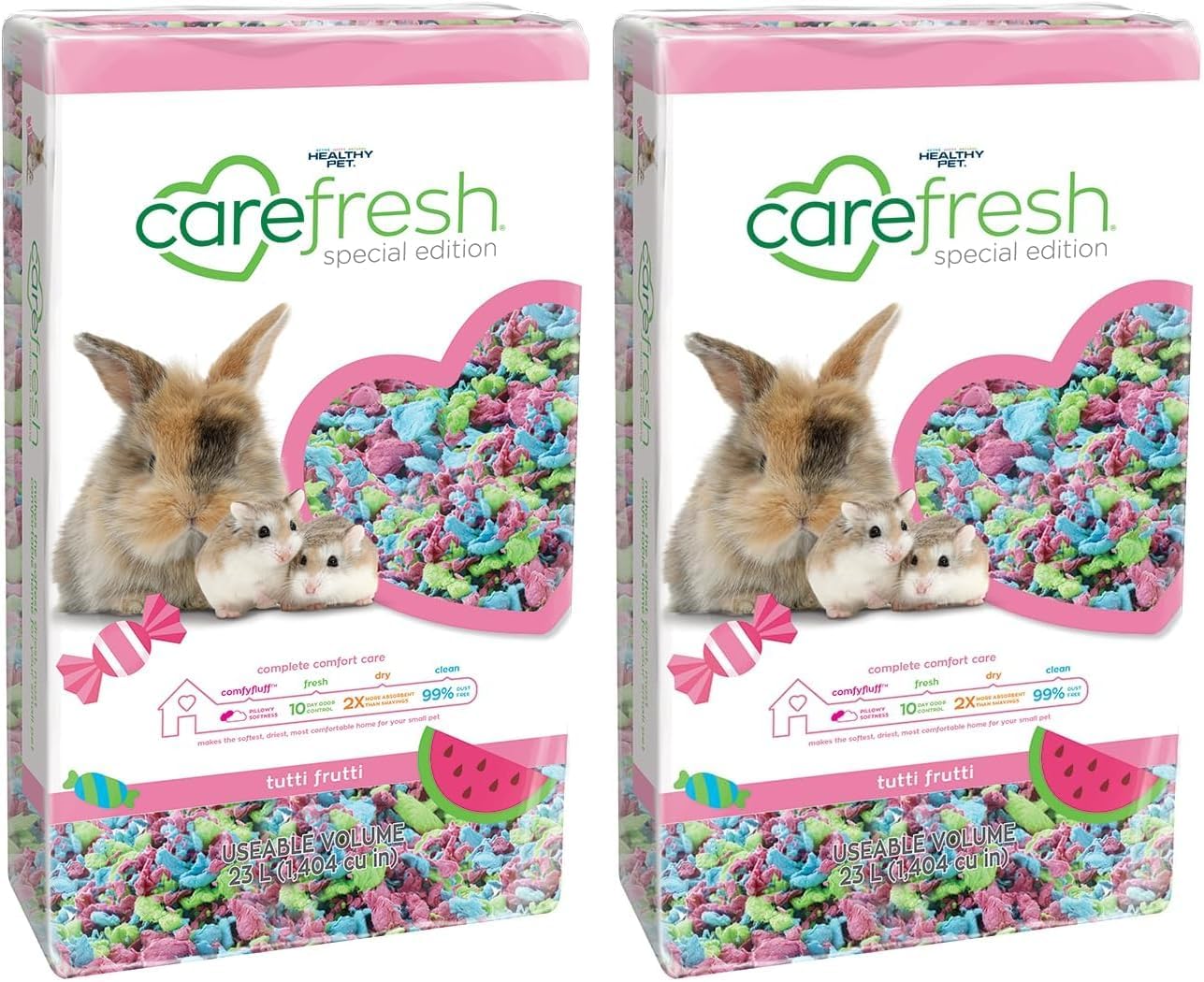 carefresh 99% Dust-Free White Natural Paper Small Pet Bedding with Odor Control, 10L, White