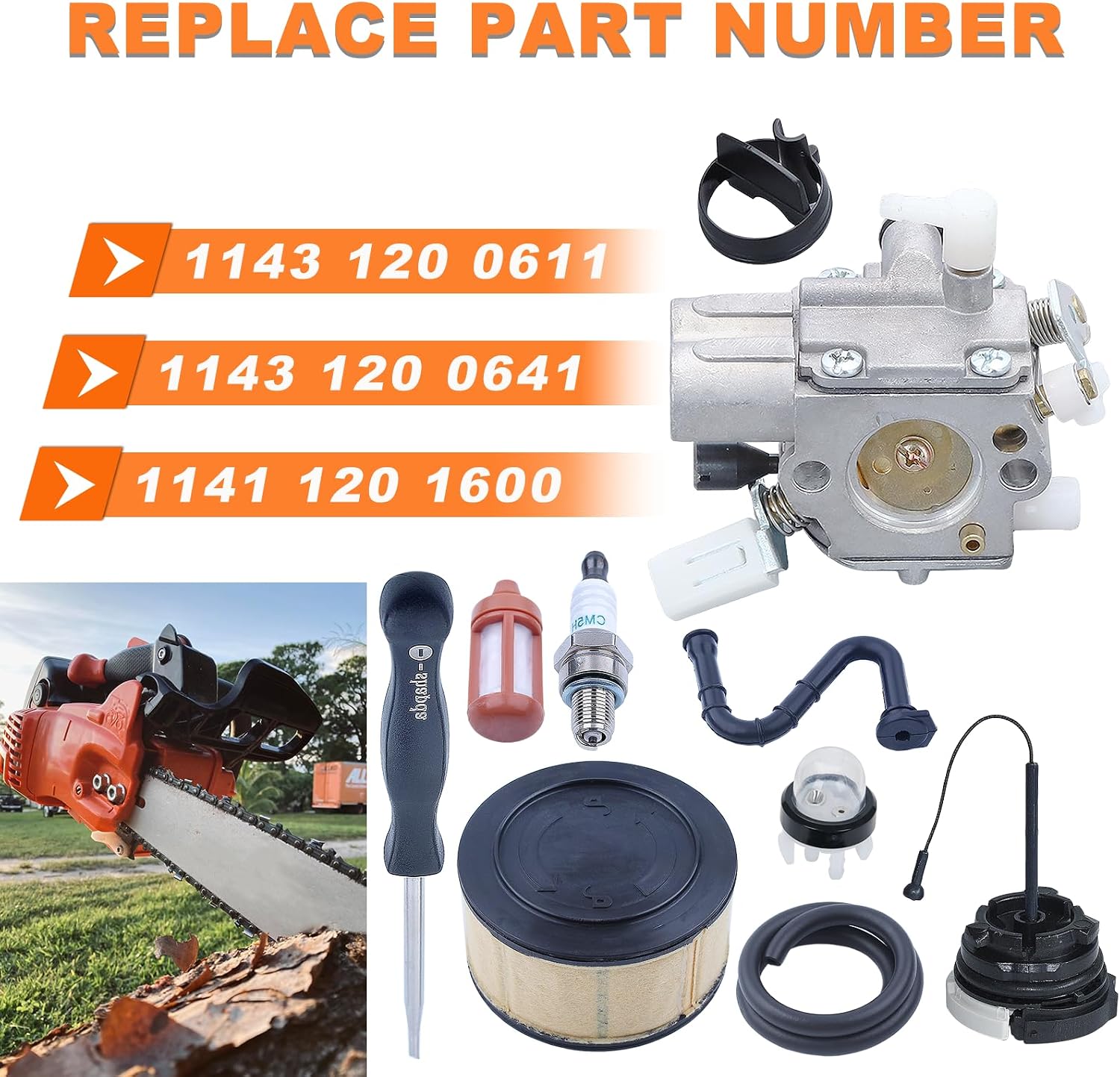 MS251 Carburetor Air Filter Kit for Stihl MS251 MS231 MS231C-BE MS251CB-E MS 251 2-Mix Chainsaw Parts
