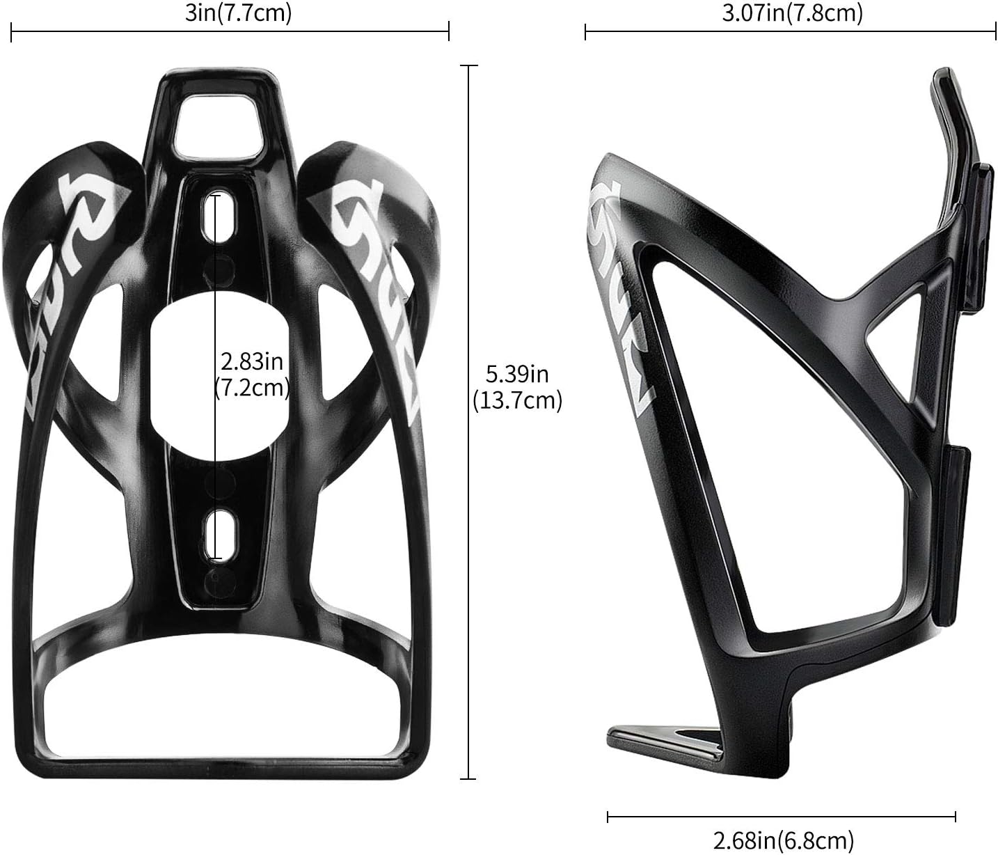 Suruid Bike Water Bottle Cage Ultra-Light Bicycle Bottle Holder Universal Bike Cup Holder Rack for Bicycle, Cycling, MTB, Road/Mountain Bikes 2 Pack - Black