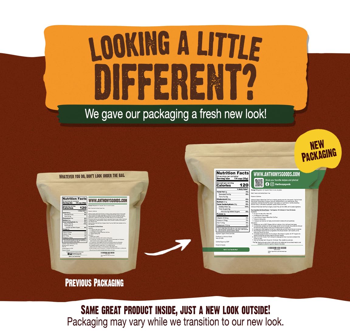 Anthony's Organic Whole Grain Oat Flour, 4 lb, Gluten Free, Non GMO, Non Irradiated, Finely Ground, Vegan