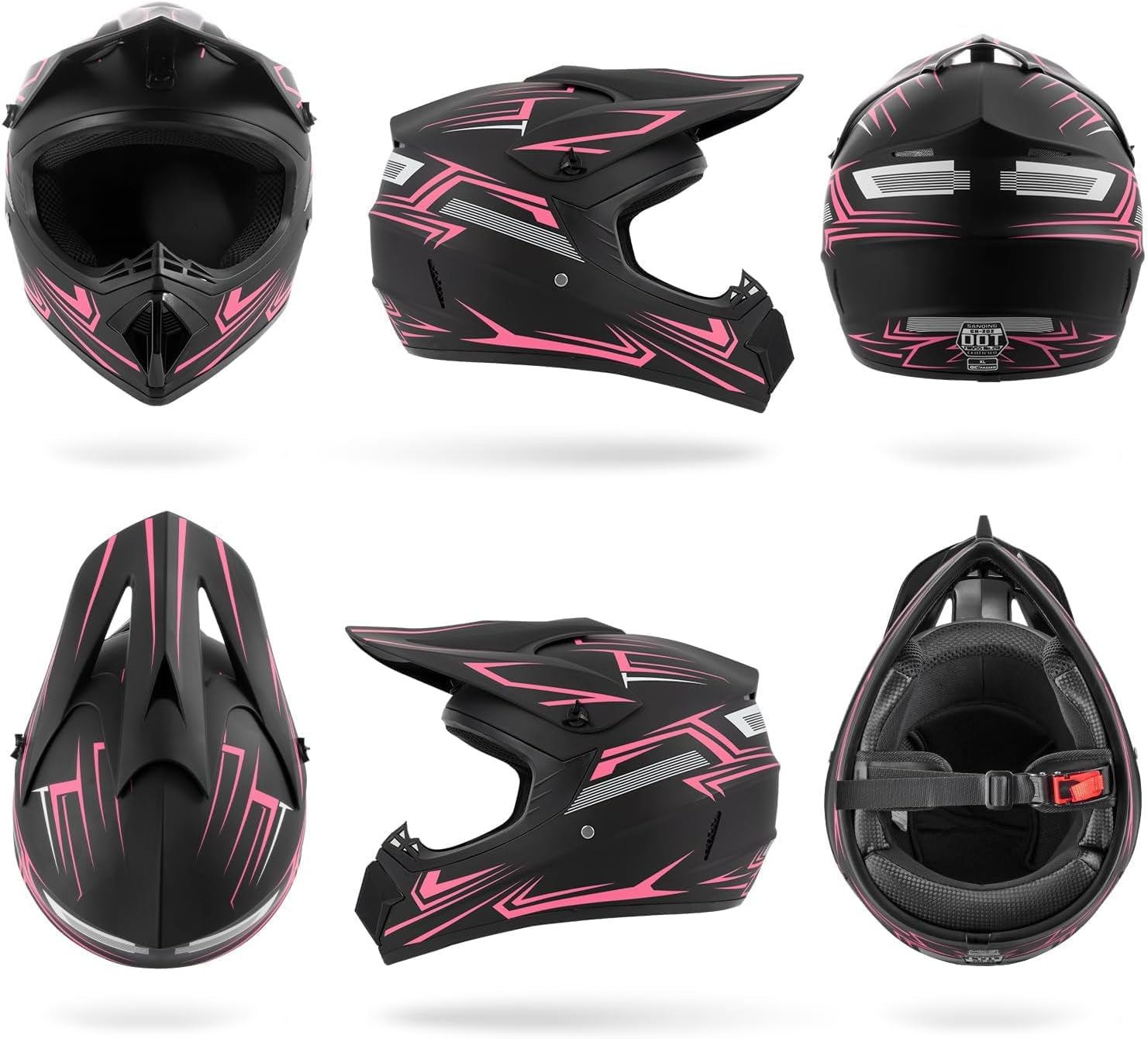 Youth Kids Dirt Bike Motocross Helmet (Goggles Gloves Face Mask) 4PCS Set, DOT Approved Full Face Motorcycle Helmets